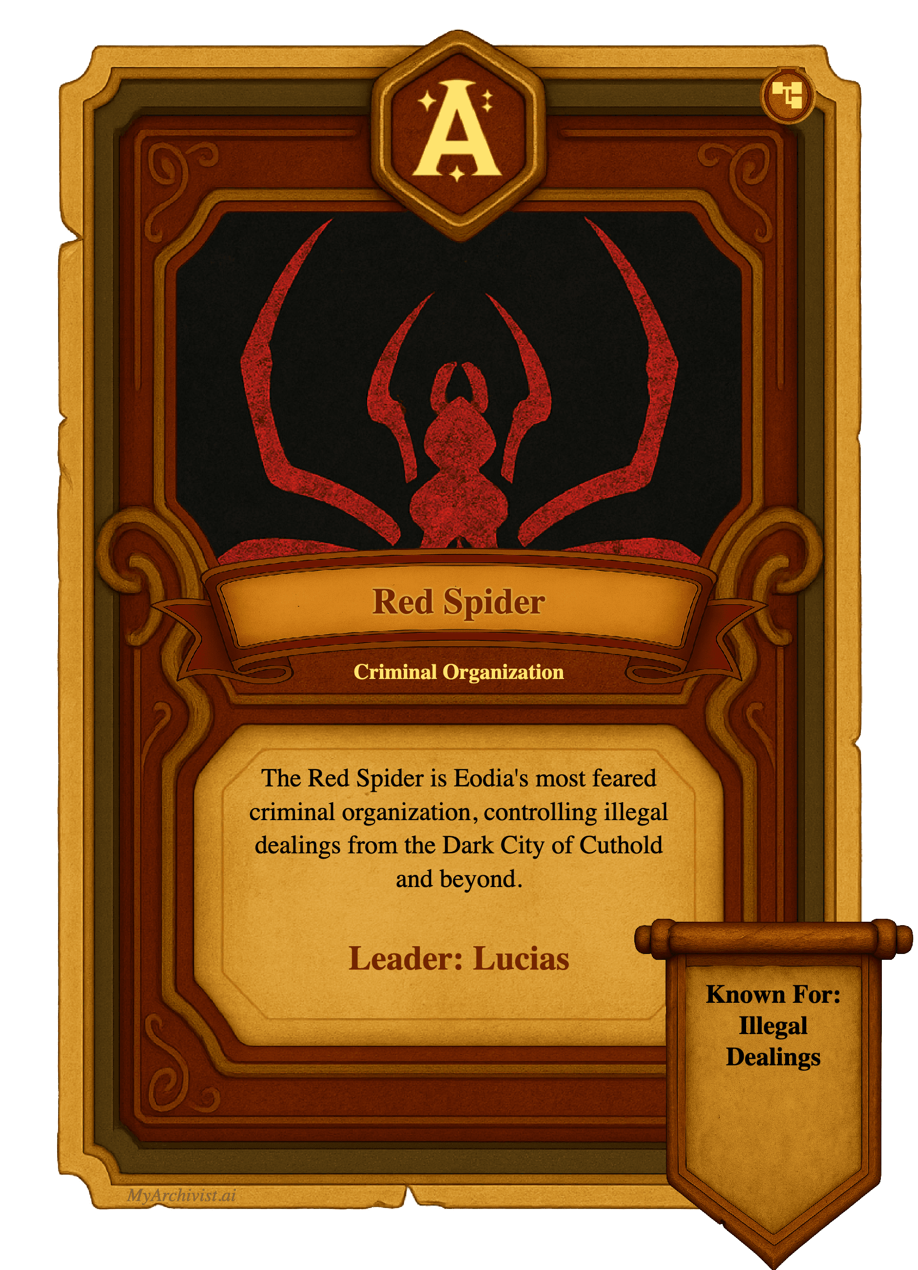 Red Spider trading card - Faction from Eodia