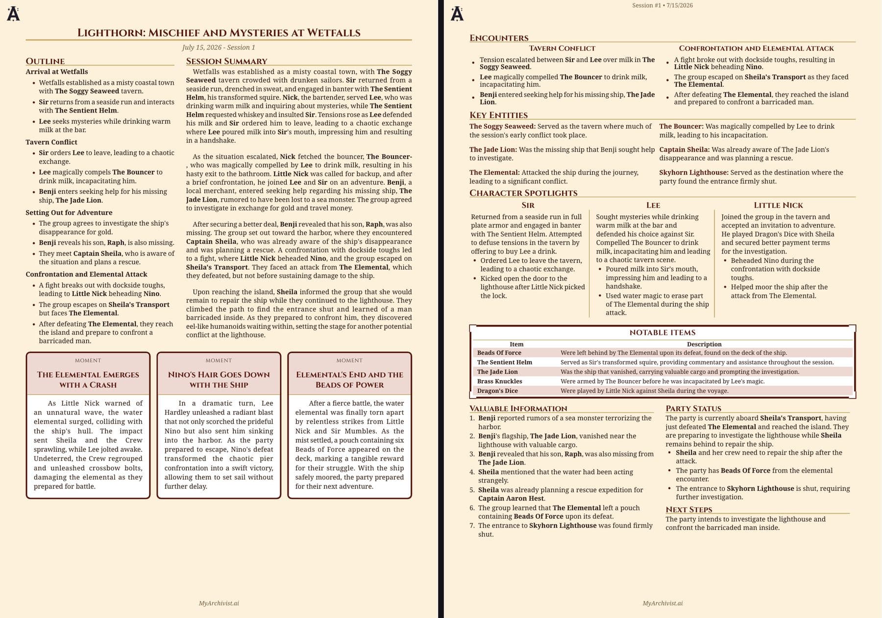 Parchment Session Handout 2.0 — two-page PDF spread