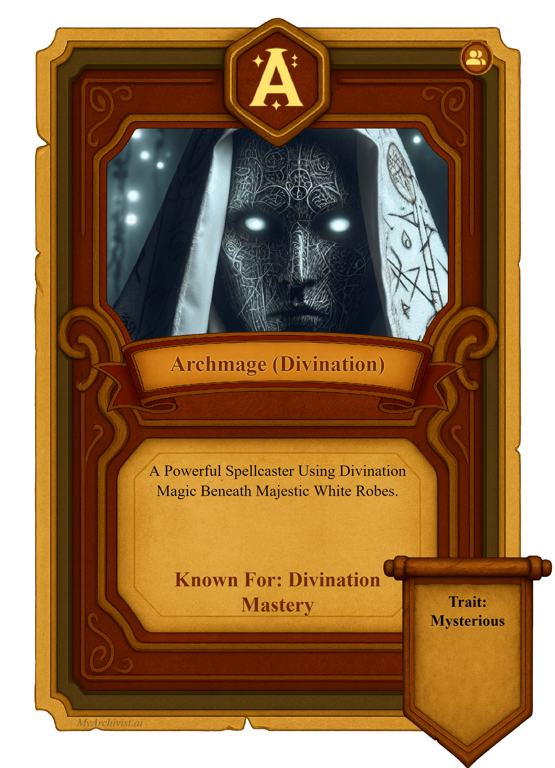 Archmage (Divination) trading card - Character from Crysinthia