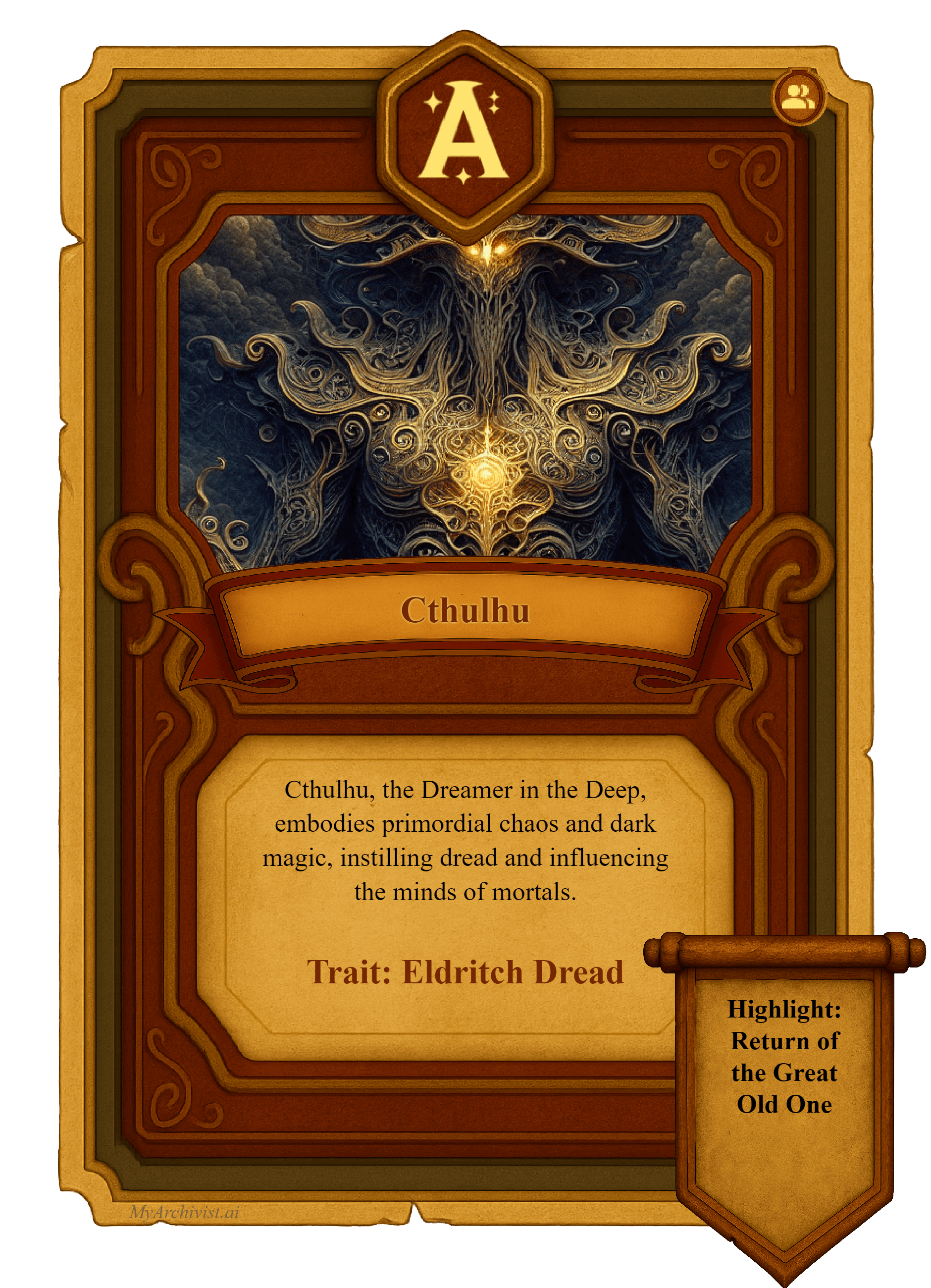 Cthulhu trading card - Character from Crysinthia