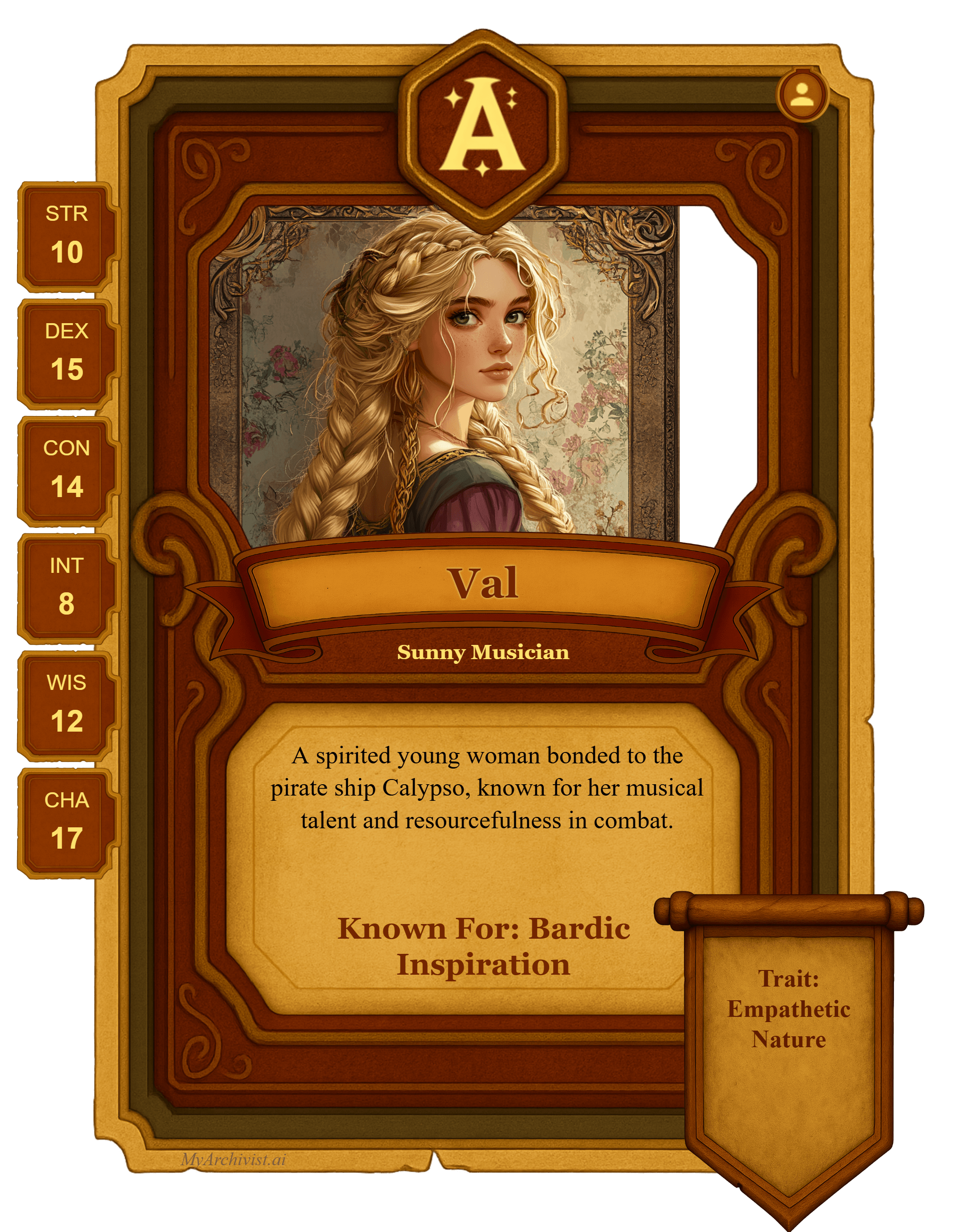Val trading card - Character from Neverborn