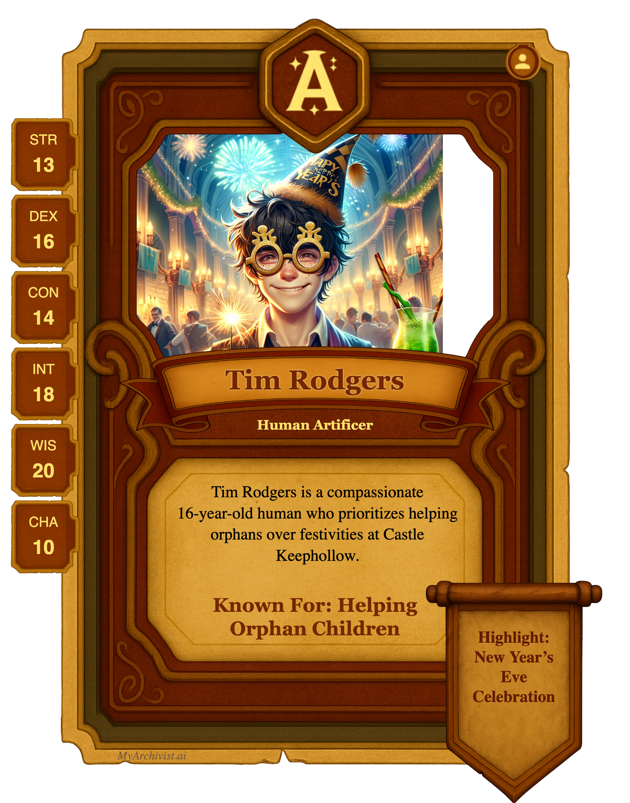 Tim Rodgers trading card - Character from Coastal Colossals
