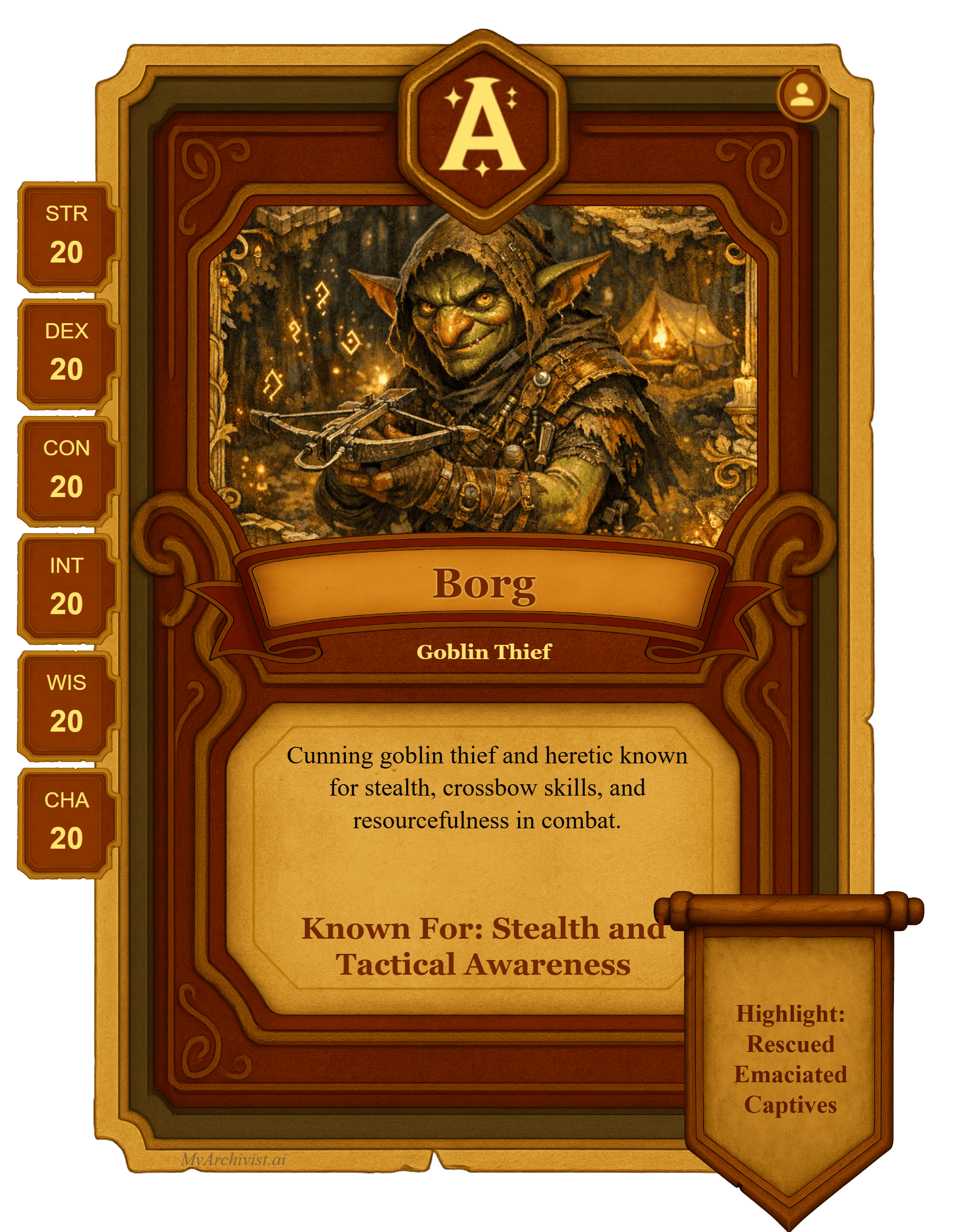 Borg trading card - Character from The Ironhaven Chronicles (SU)