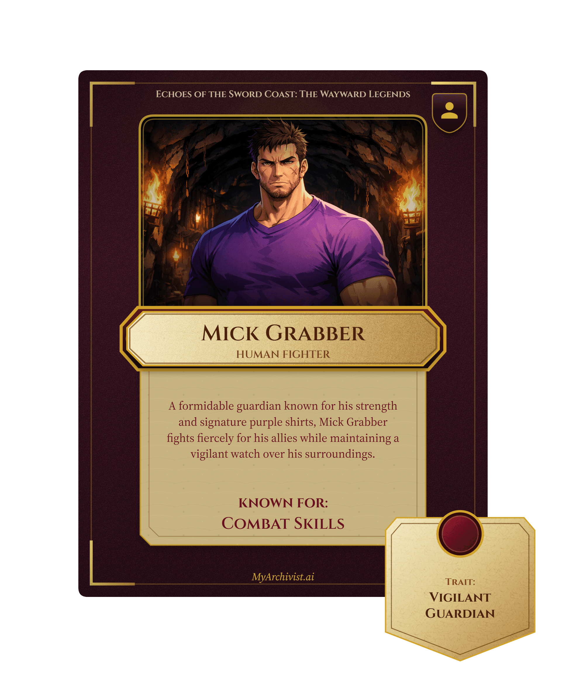 Mick Grabber trading card - Character from Echoes of the Sword Coast: The Wayward Legends