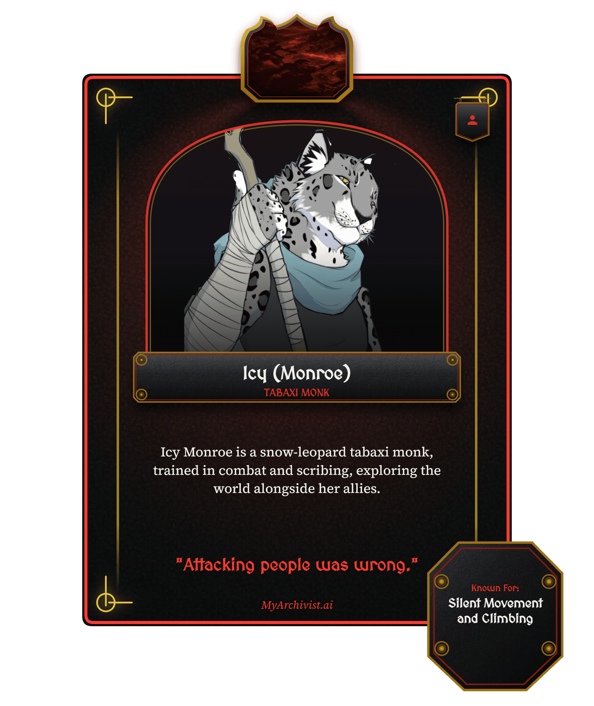 Icy (Monroe) trading card - Character from Phandelver Saturdays