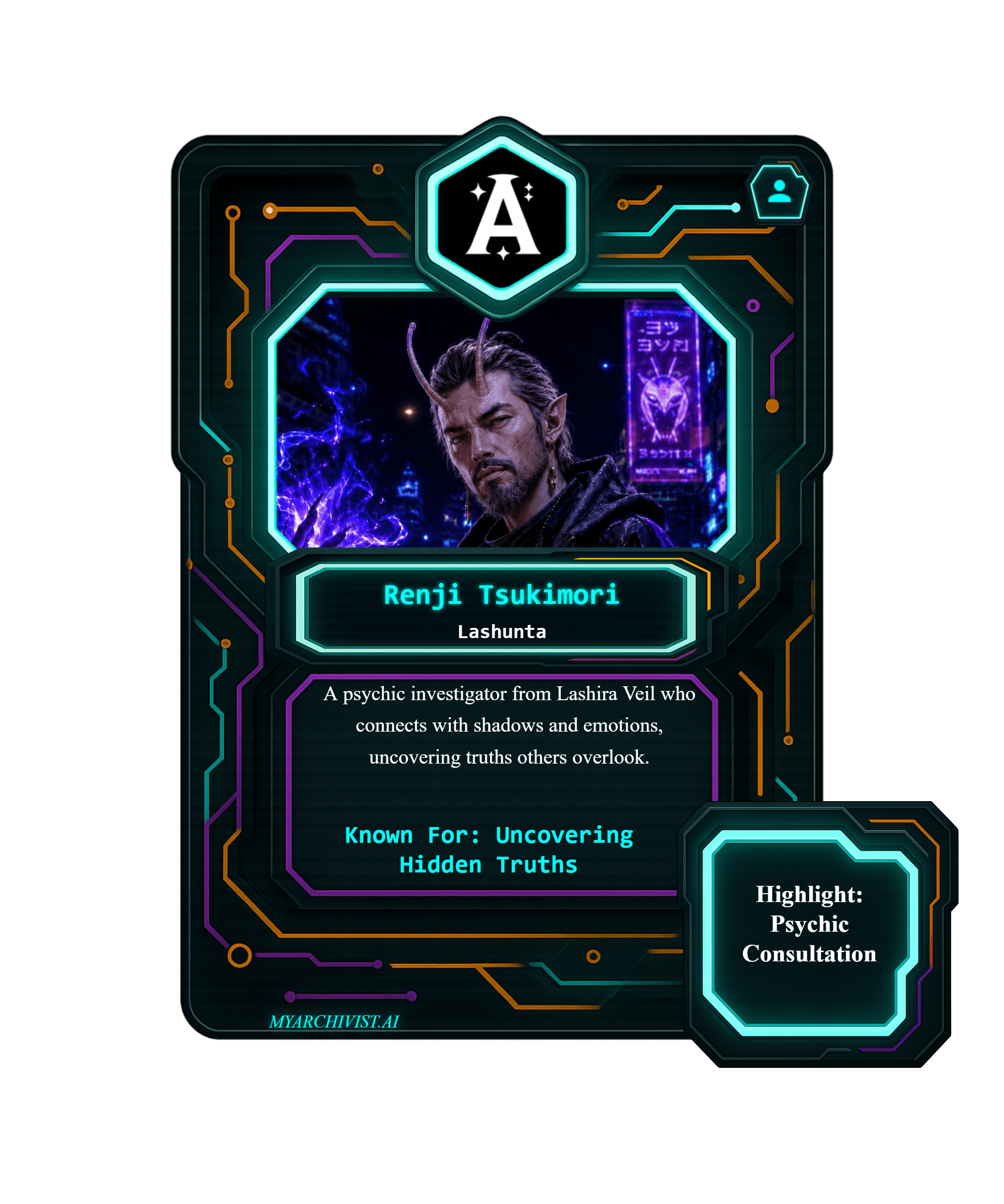 Renji Tsukimori trading card - Character from Starforge Odyssey