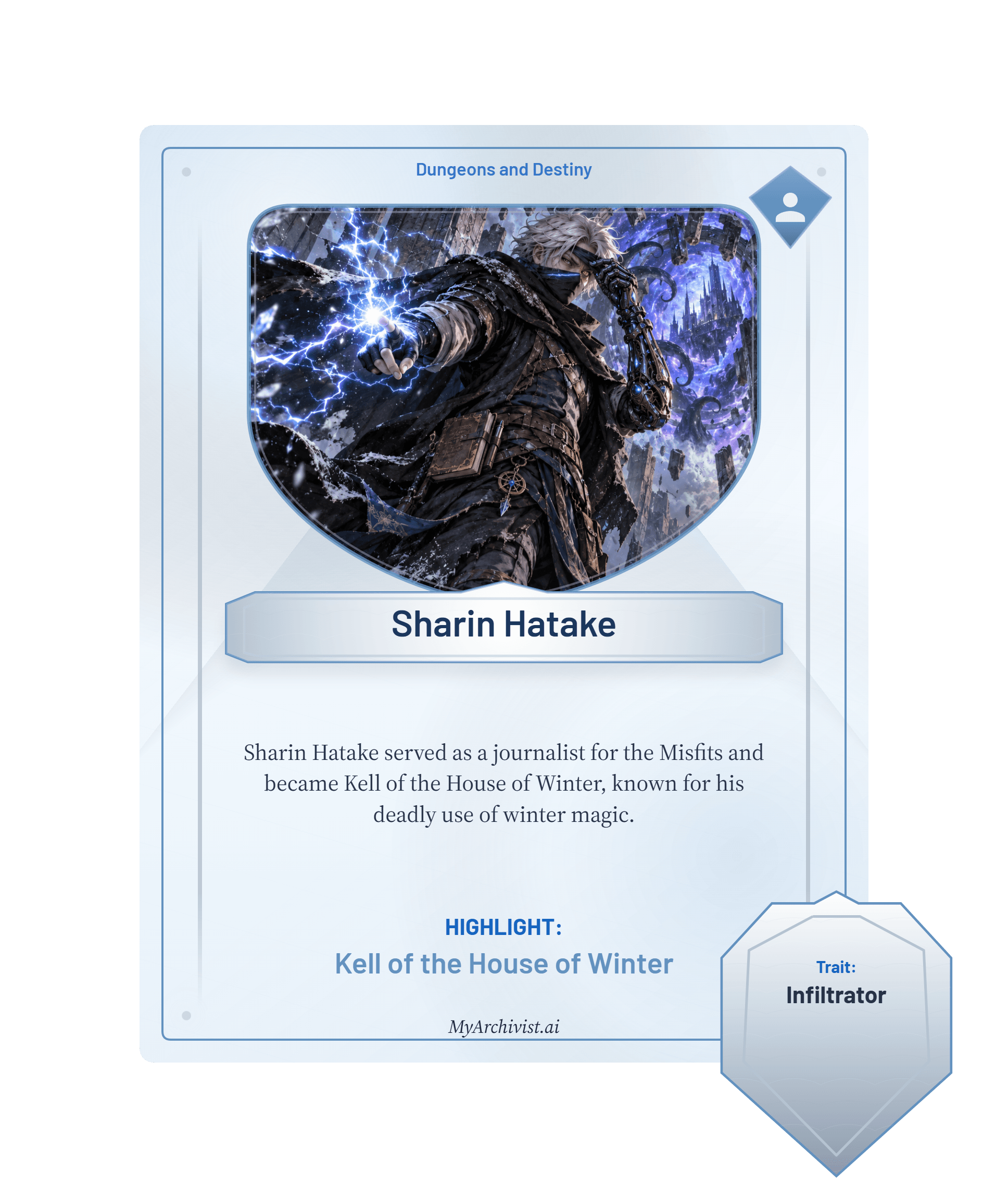 Sharin Hatake trading card - Character from Dungeons and Destiny