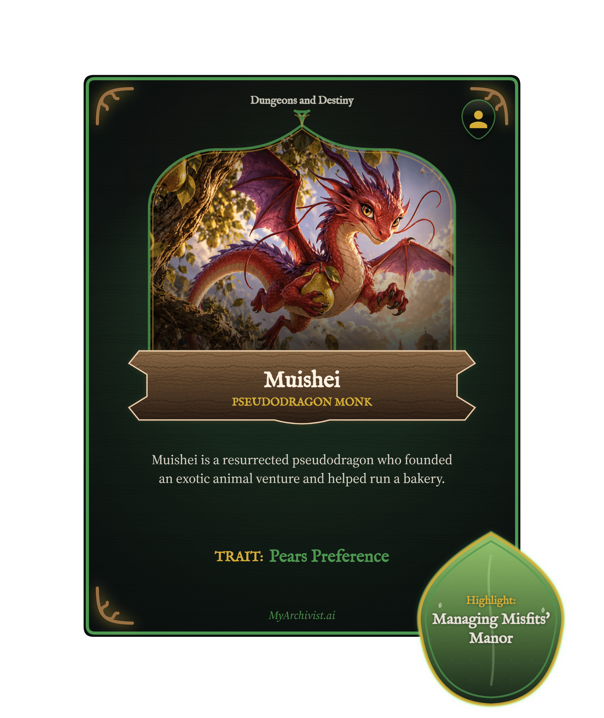Muishei trading card - Character from Dungeons and Destiny