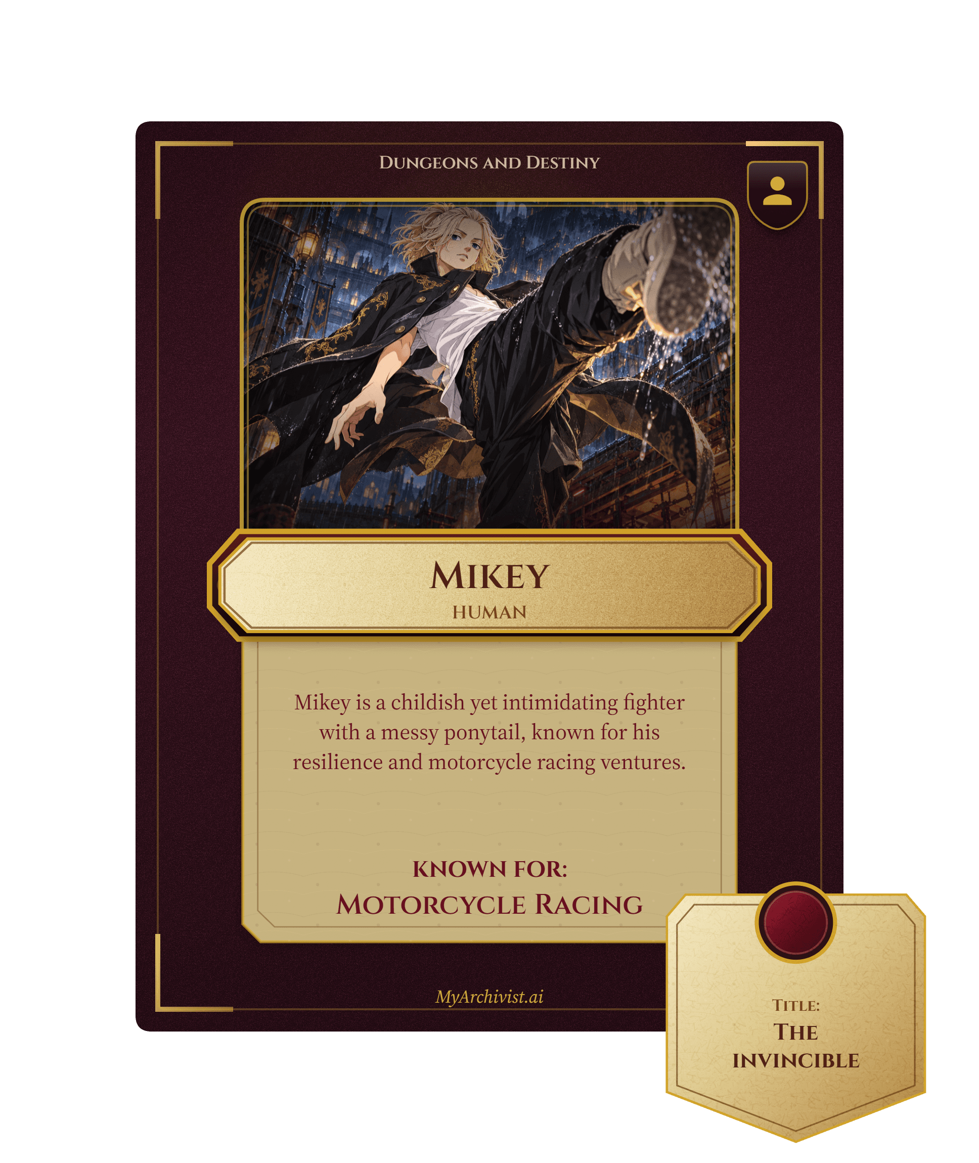Mikey trading card - Character from Dungeons and Destiny