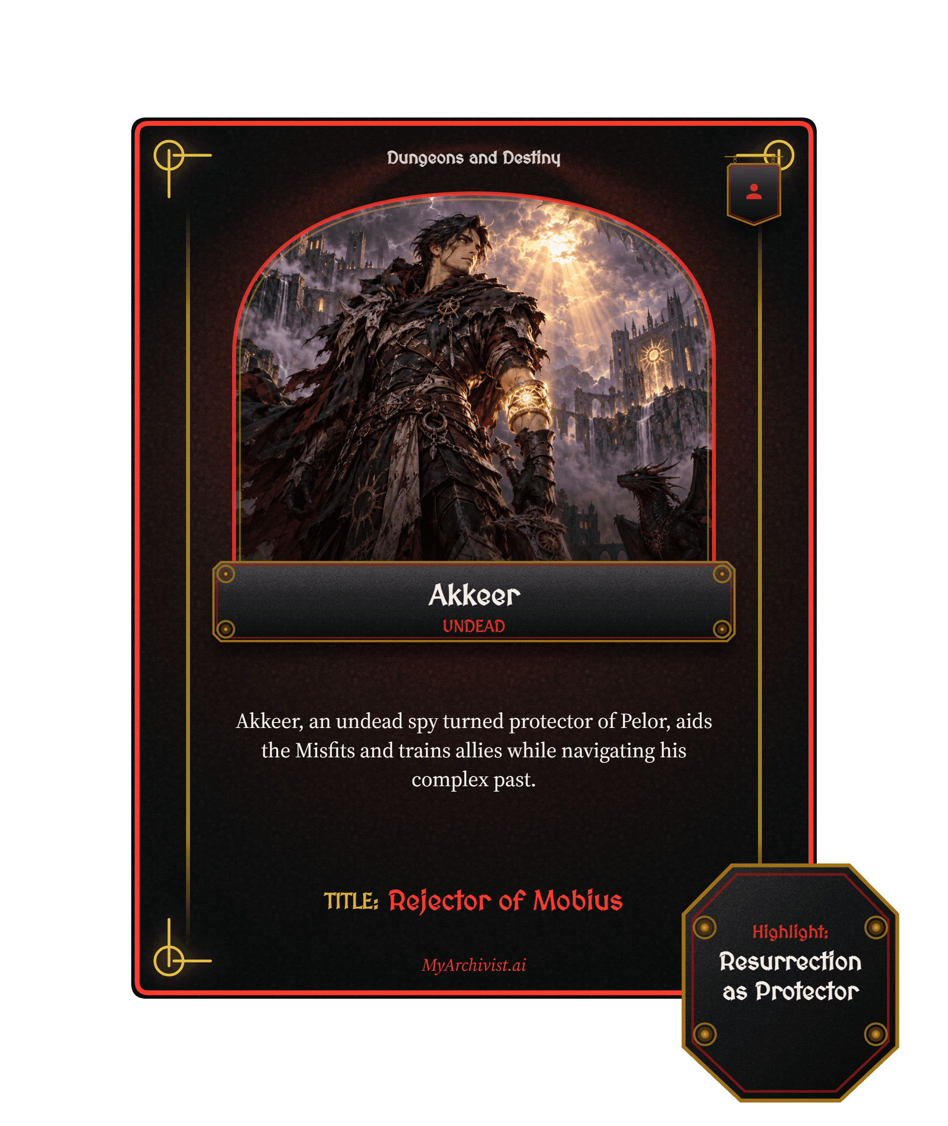 Akkeer trading card - Character from Dungeons and Destiny