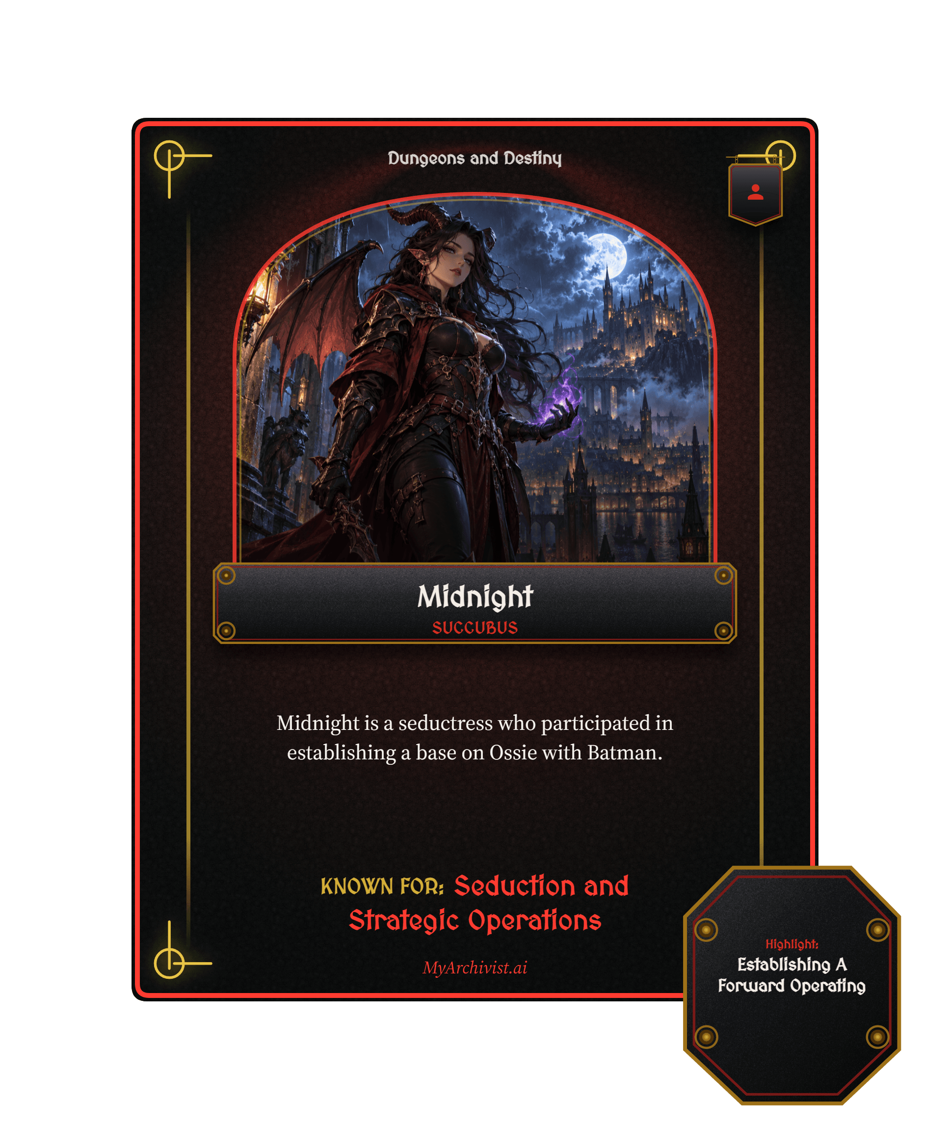 Midnight trading card - Character from Dungeons and Destiny