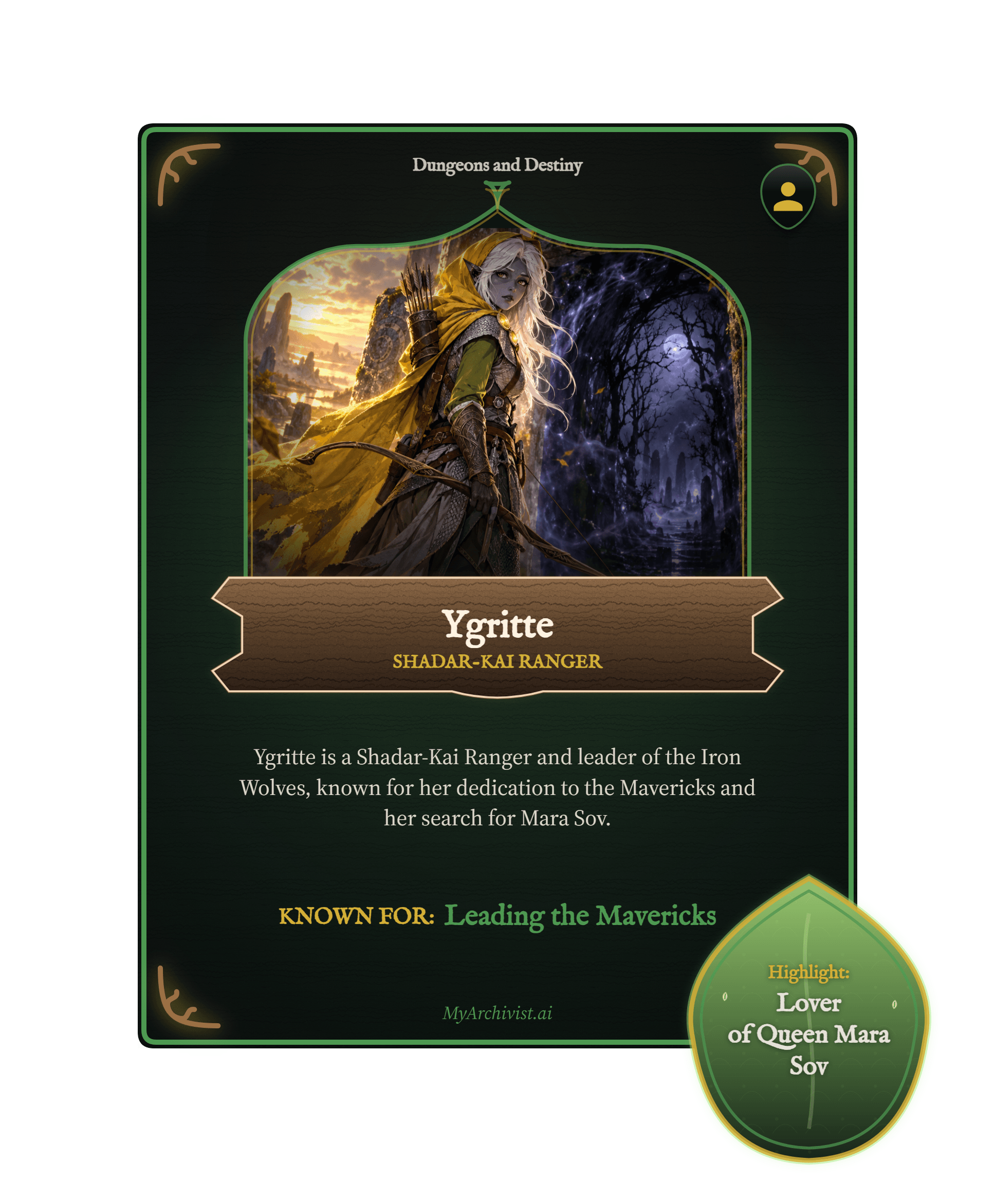 Ygritte trading card - Character from Dungeons and Destiny
