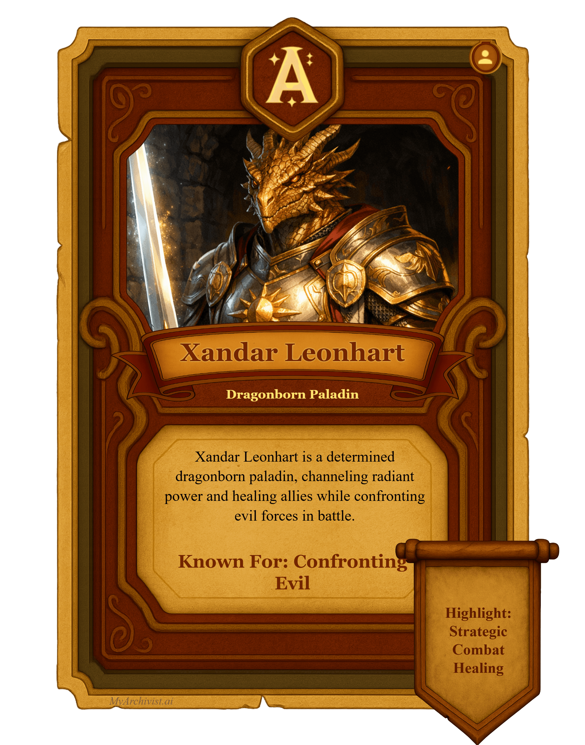 Xandar Leonhart trading card - Character from Curse of Strahd