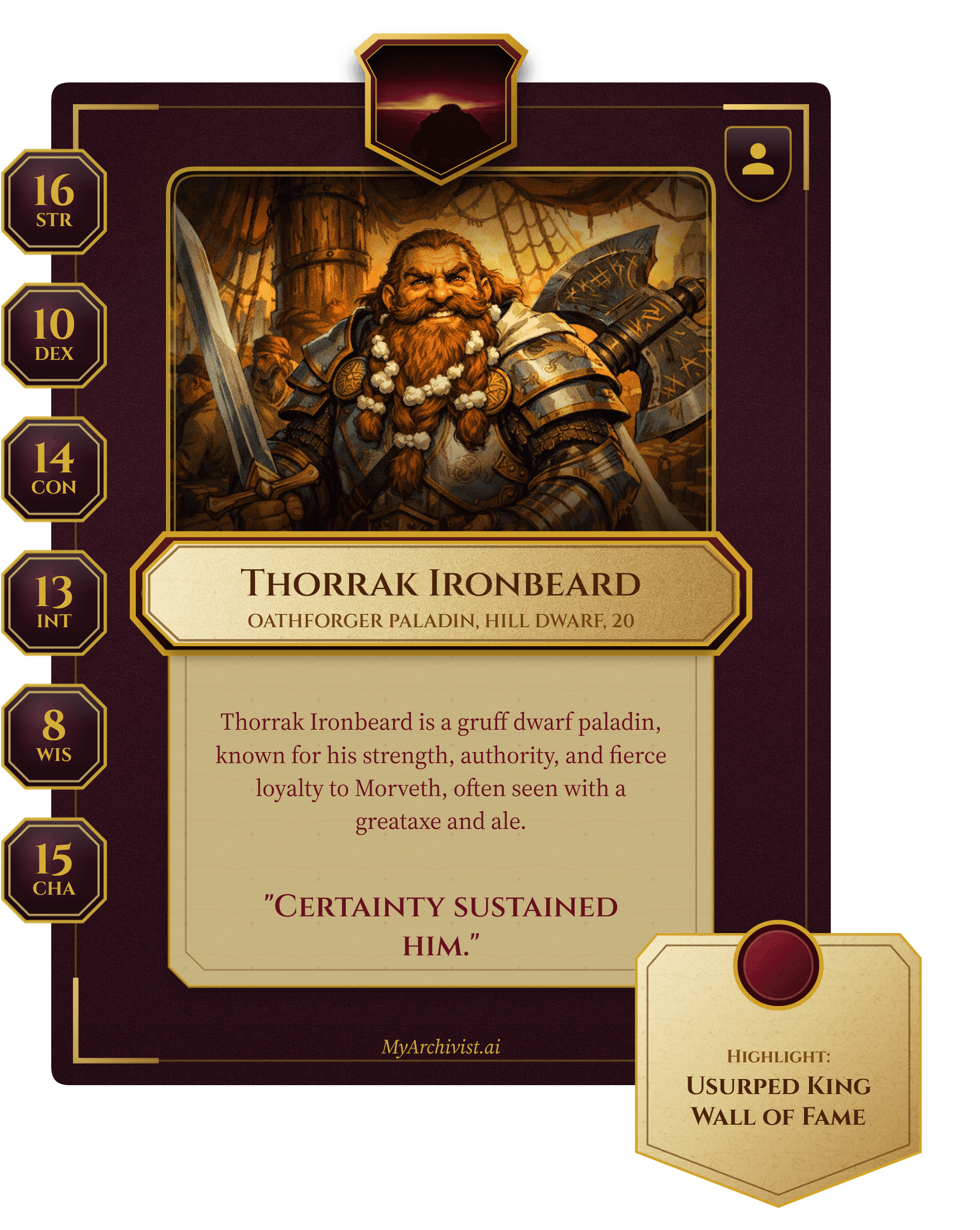 Thorrak trading card - Character from Tales of Stormsbane