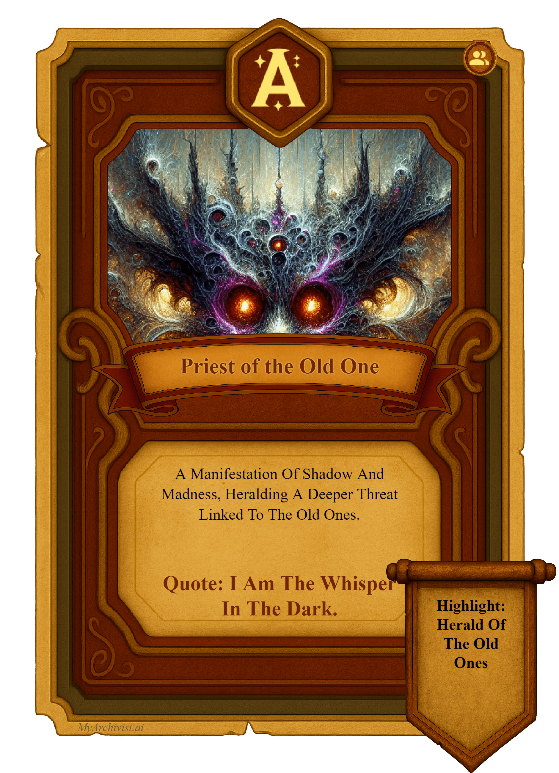 Priest of the Old One trading card - Character from Crysinthia