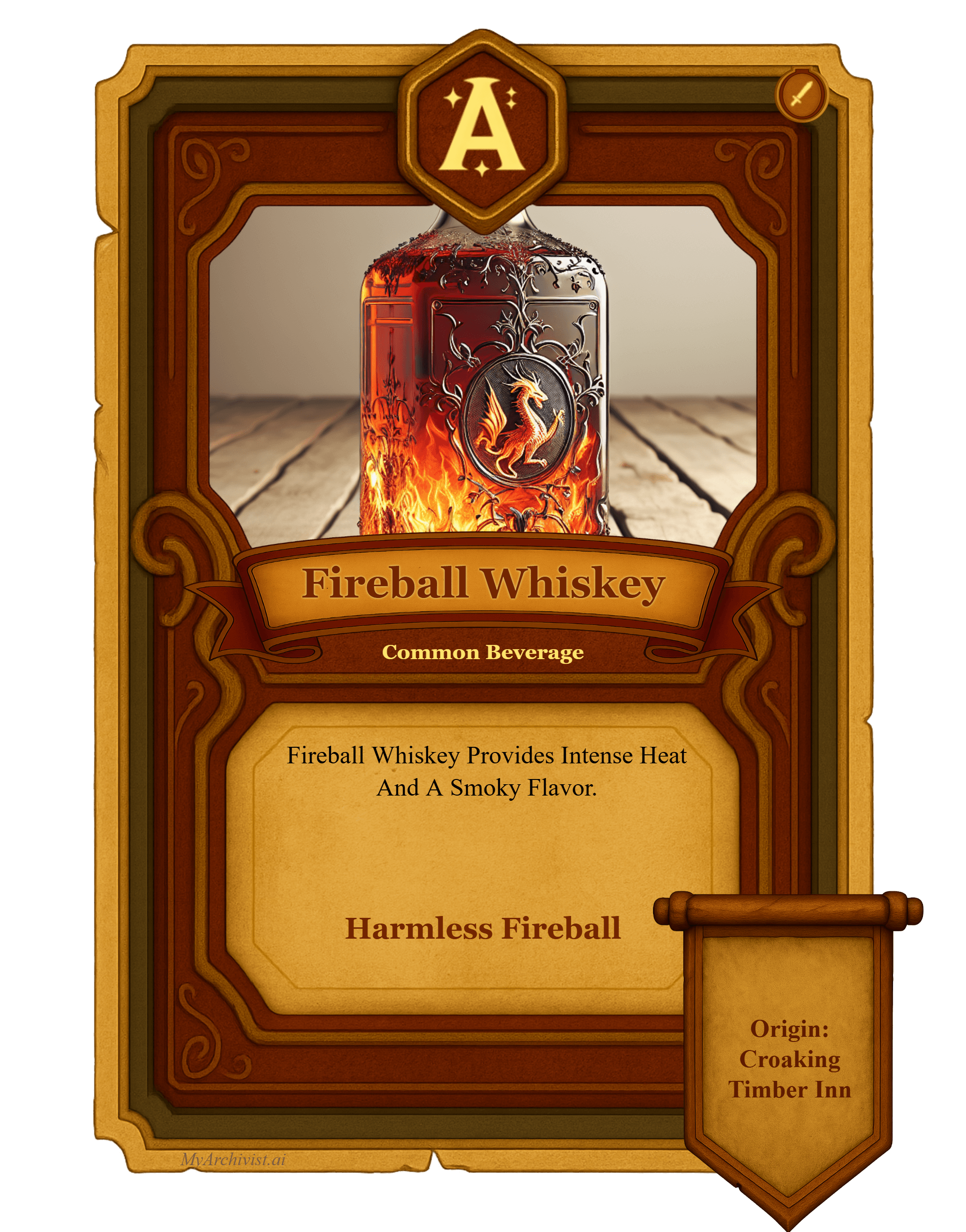 Fireball Whiskey trading card - Item from The Chaotic Conclave