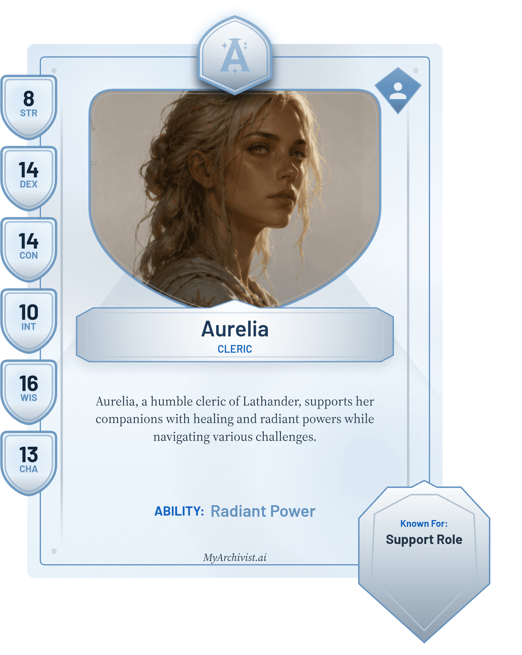 Aurelia trading card - Character from Forgotten Realms Unbound