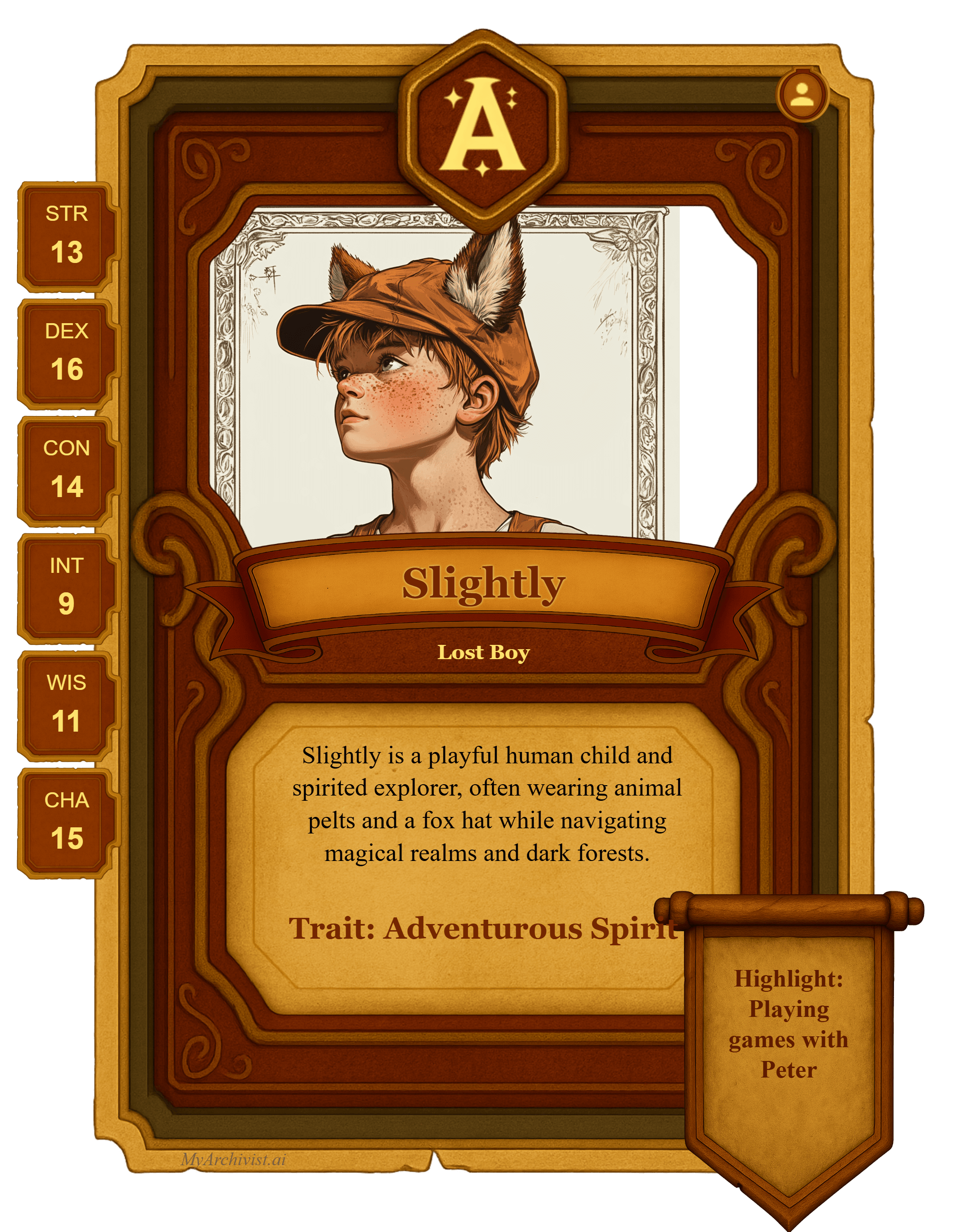 Slightly trading card - Character from Neverborn