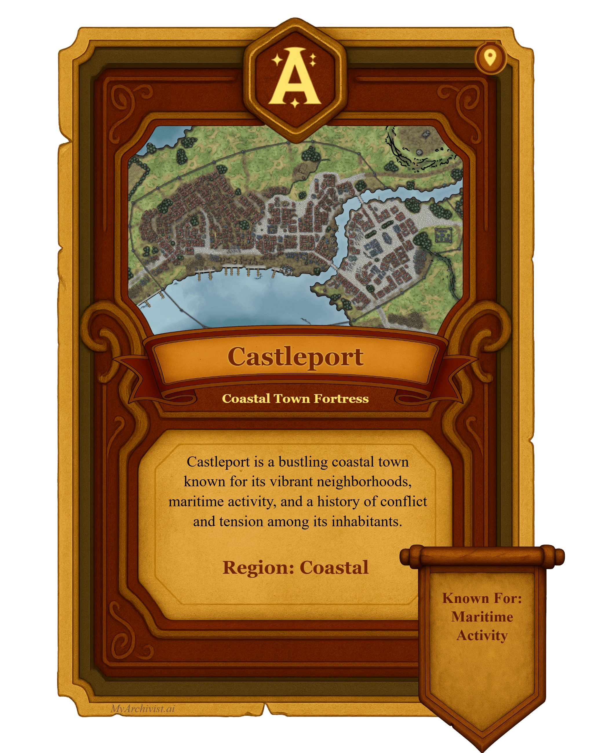 Castleport trading card - Location from Minelara