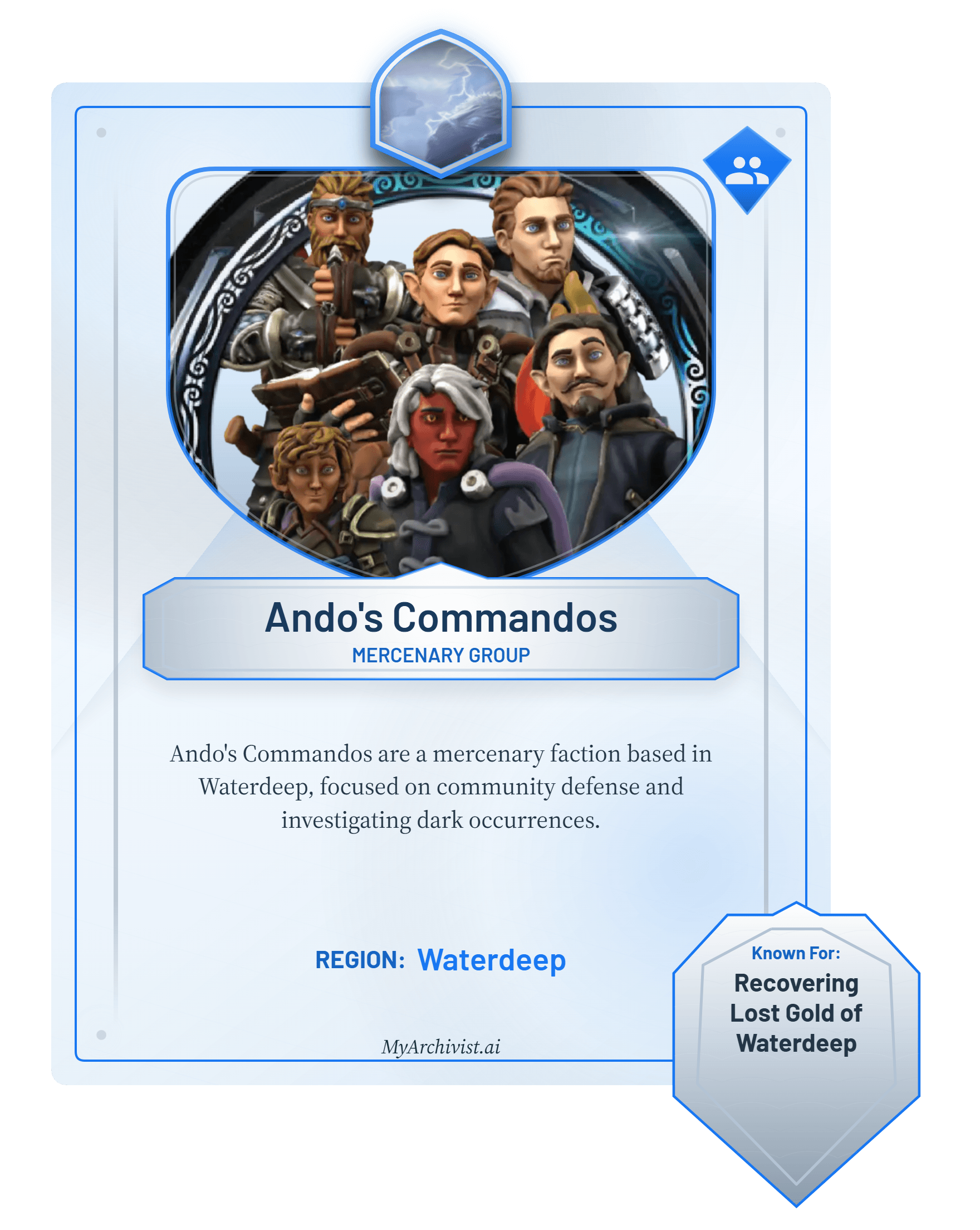 Ando's Commandos trading card - Faction from Storm Kings Thunder