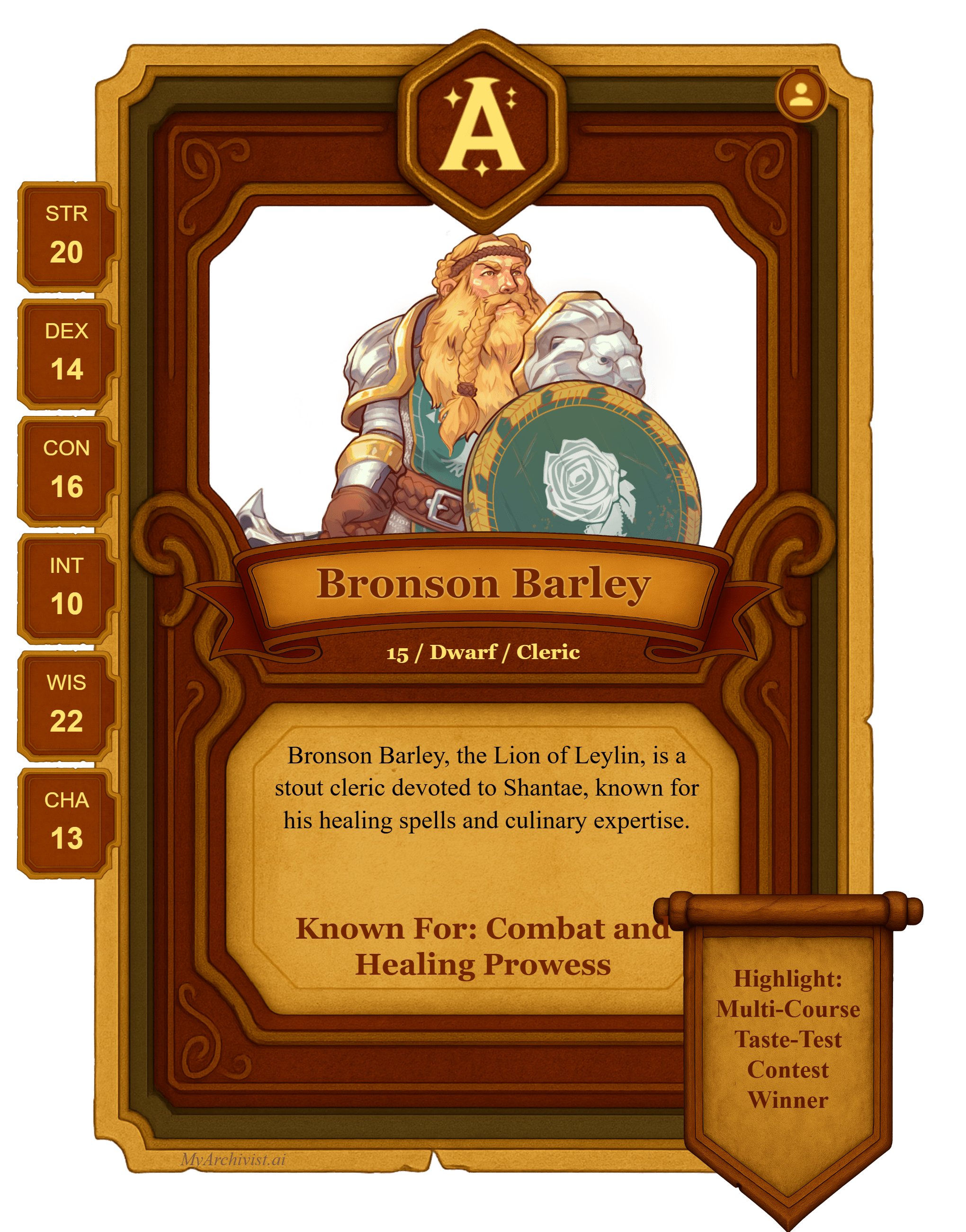Bronson Barley trading card - Character from Phandelver & Below