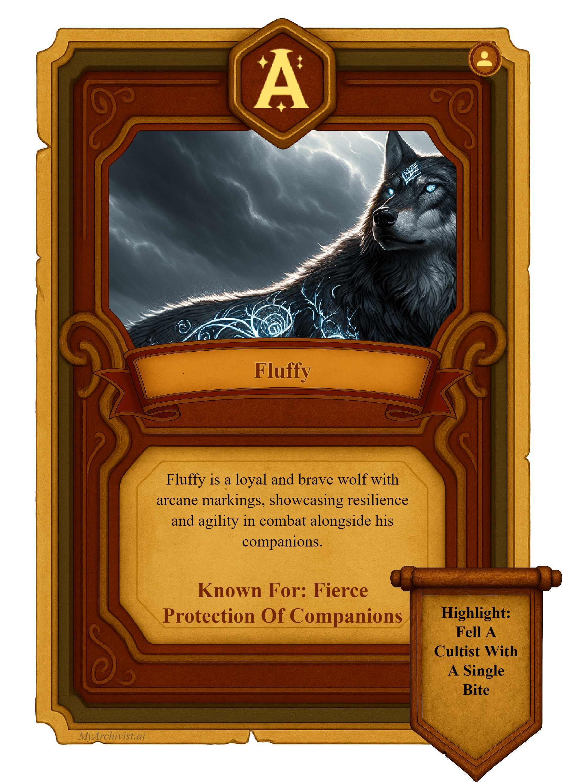 Fluffy trading card - Character from Crysinthia