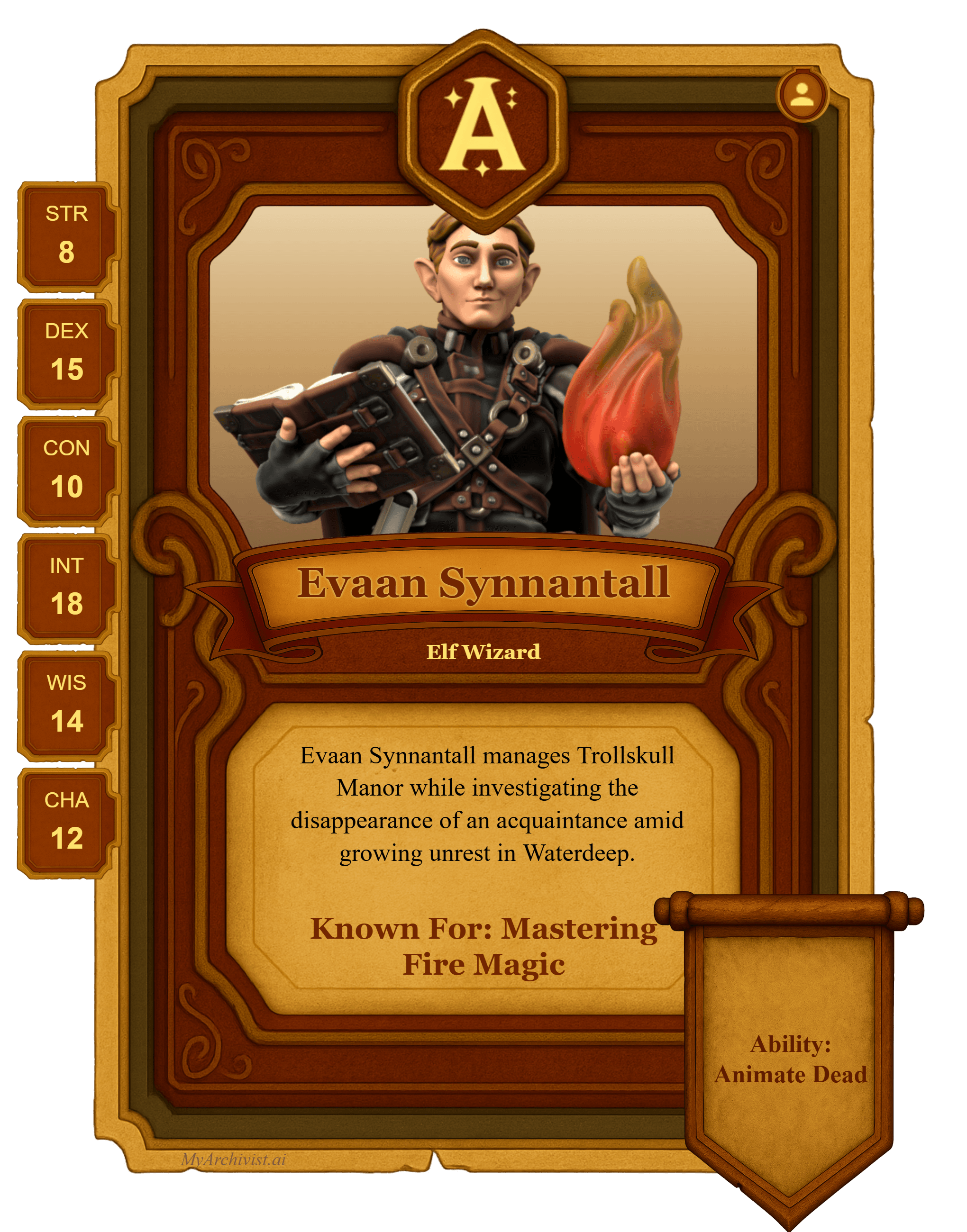 Evaan Synnantall trading card - Character from Storm Kings Thunder