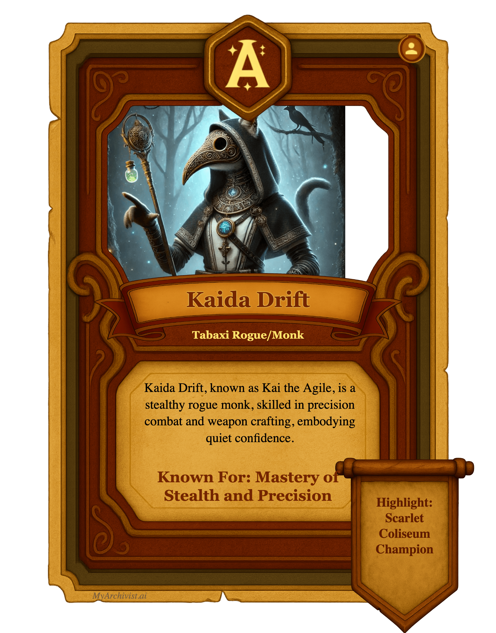 Kaida Drift trading card - Character from Vecna: Eve of Ruin