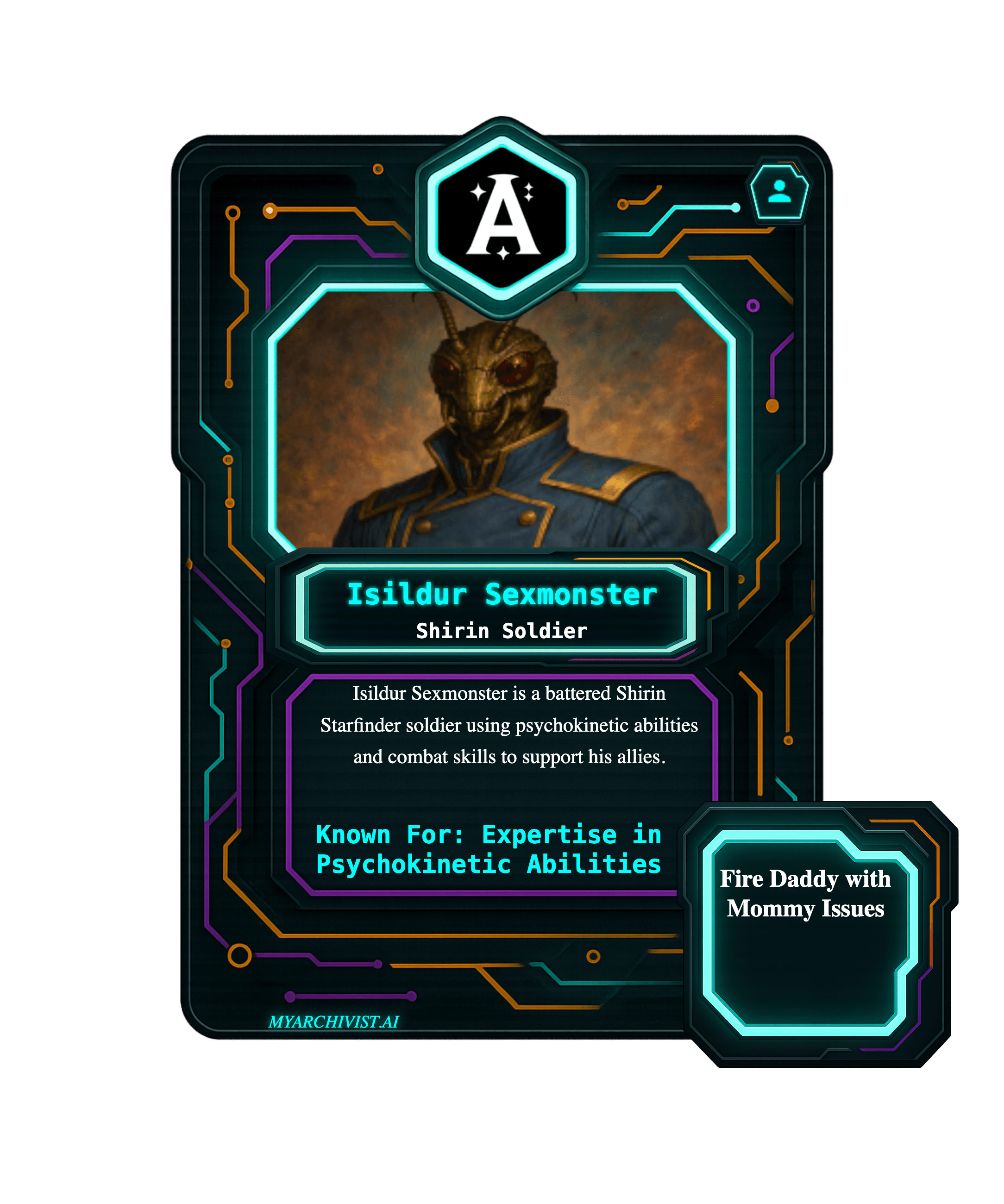 Isildur Sexmonster trading card - Character from Morons in Space