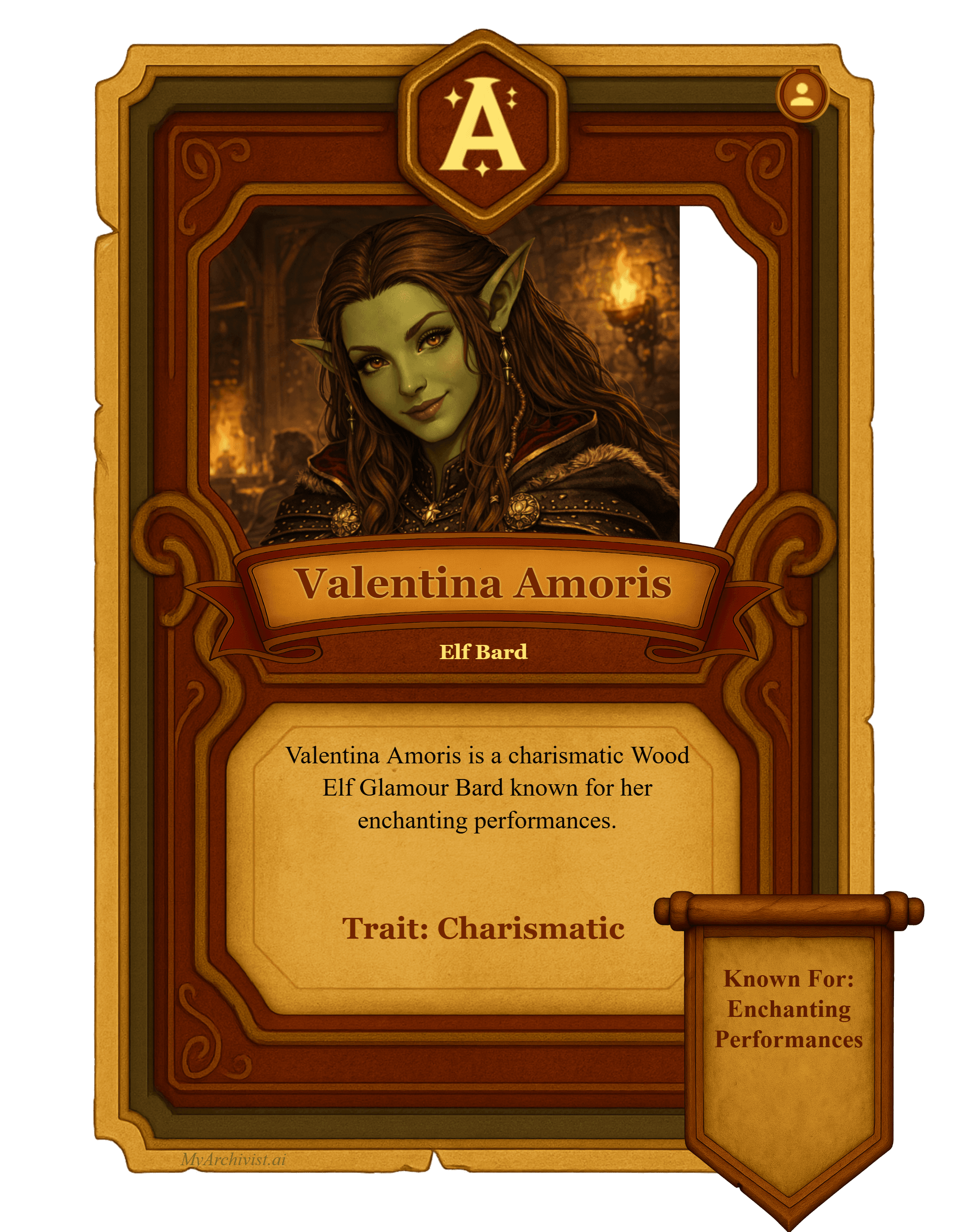 Valentina Amoris trading card - Character from Scales of Tyranny