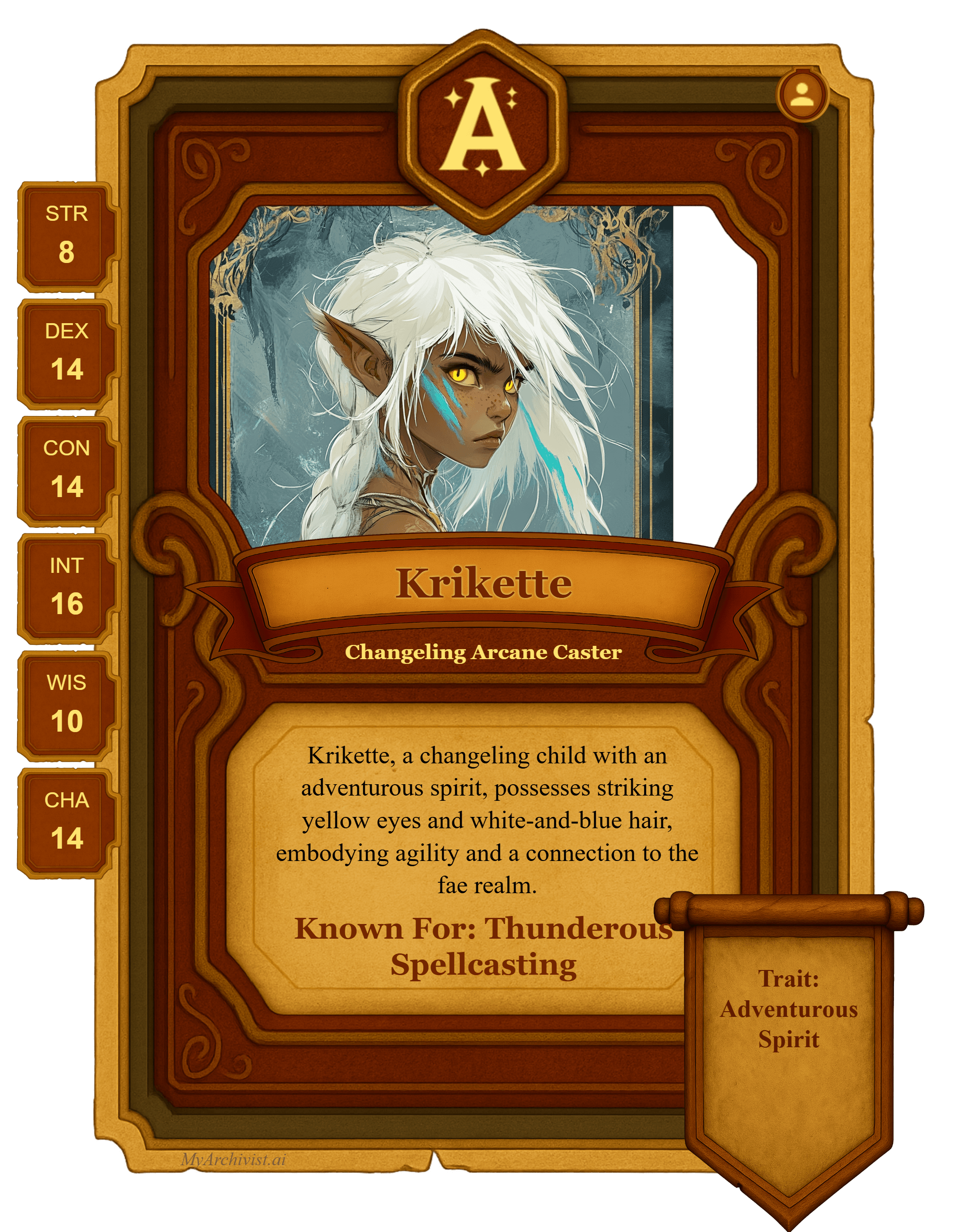 Krikette trading card - Character from Neverborn