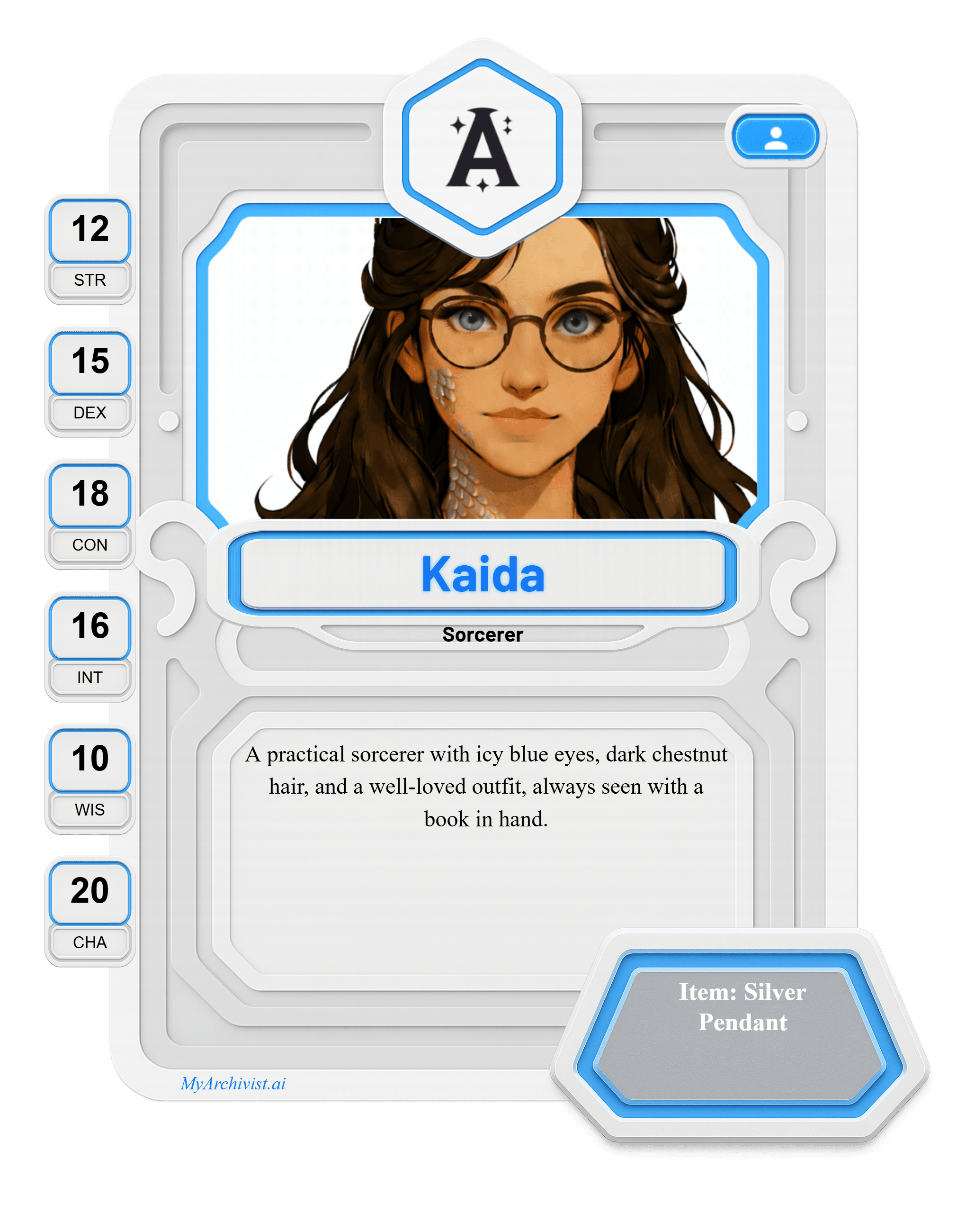 Kaida trading card - Character from Wednesday Night Strahd "Smokeshows"