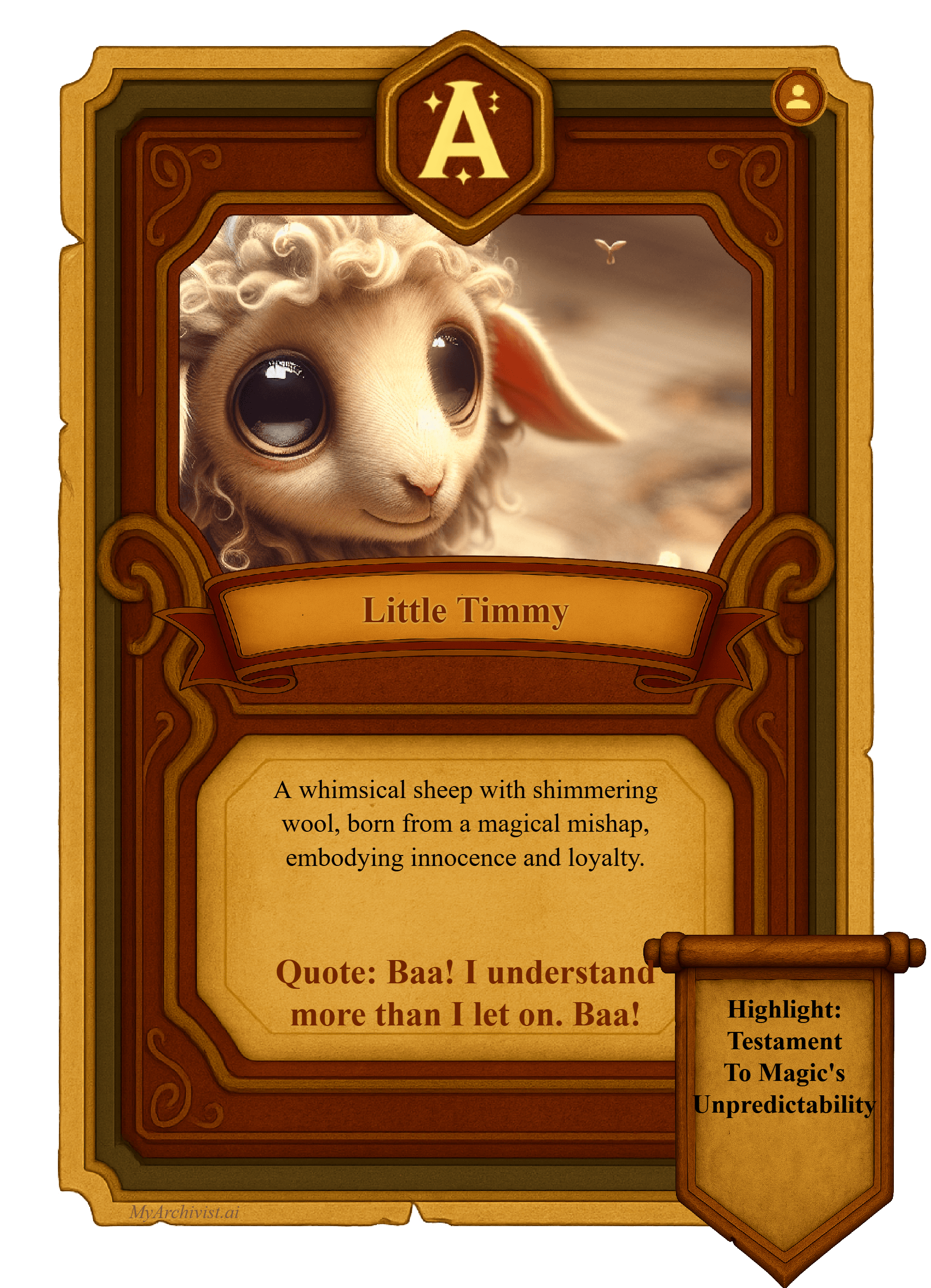Little Timmy trading card - Character from Crysinthia