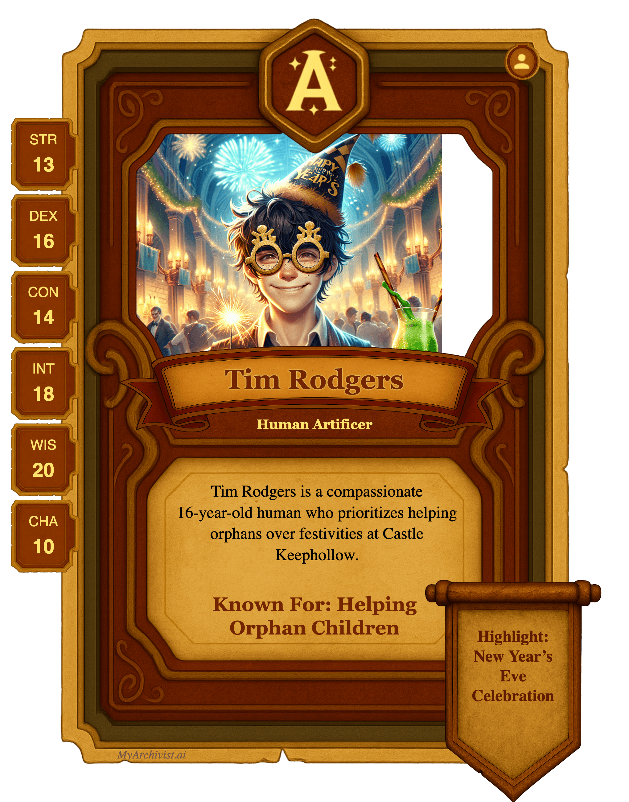 Tim Rodgers trading card - Character from Coastal Colossals