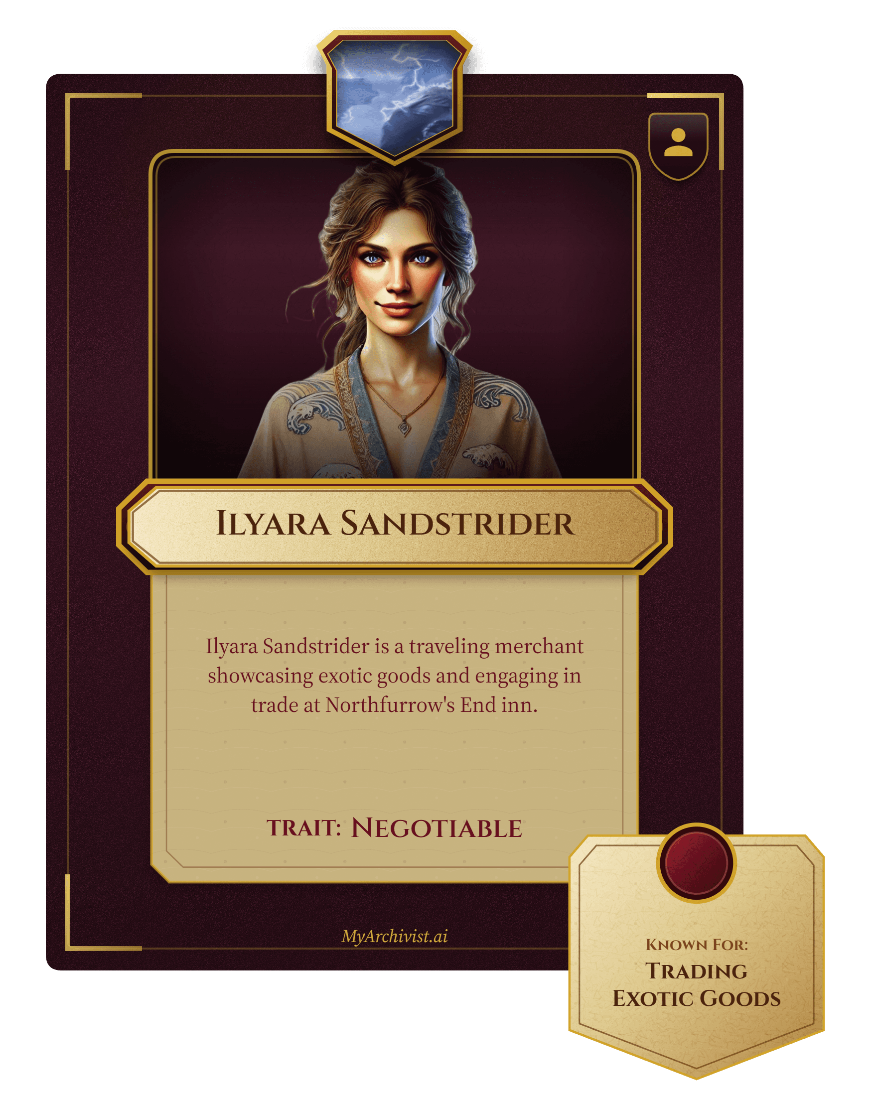 Ilyara Sandstrider trading card - Character from Storm Kings Thunder