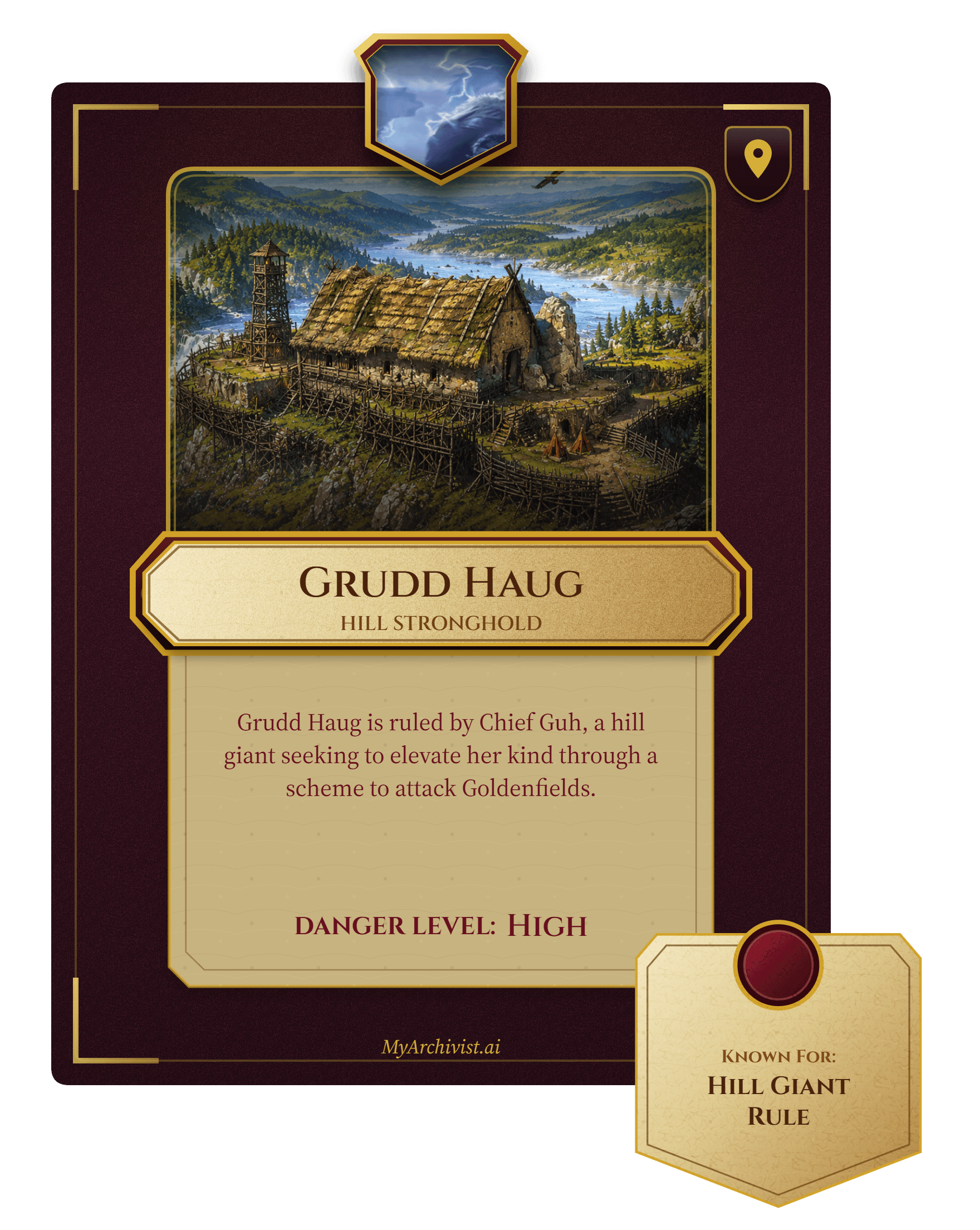 Grudd Haug trading card - Location from Storm Kings Thunder