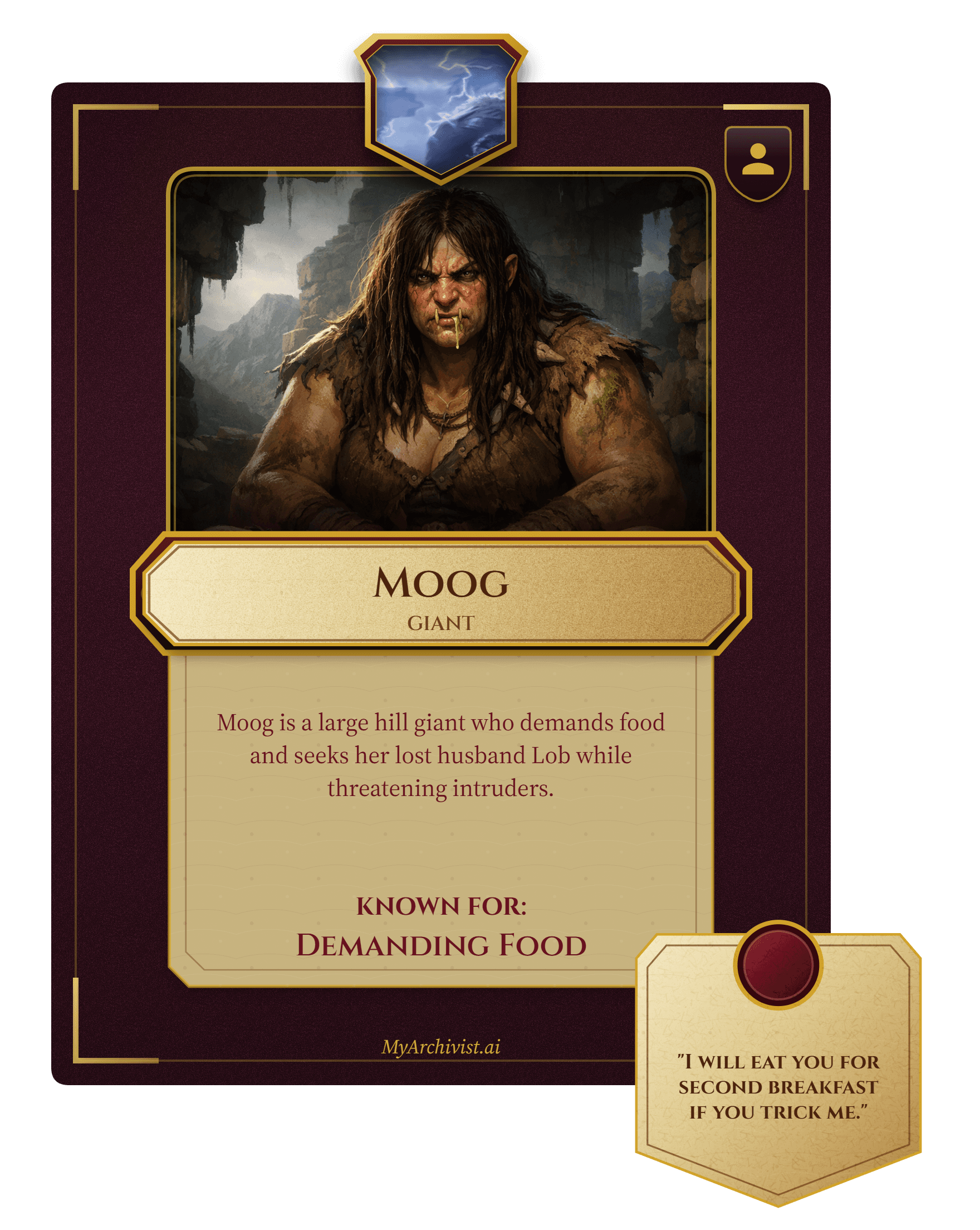 Moog trading card - Character from Storm Kings Thunder
