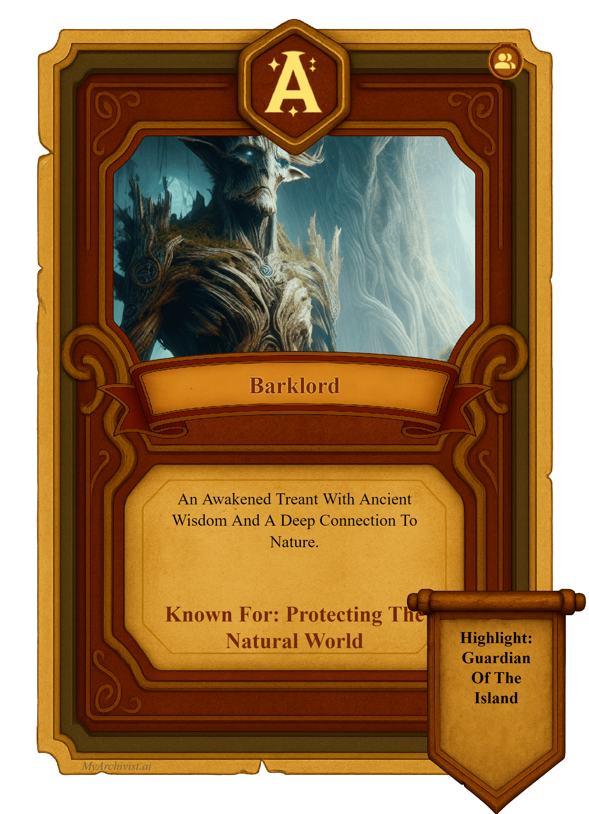 Barklord trading card - Character from Crysinthia