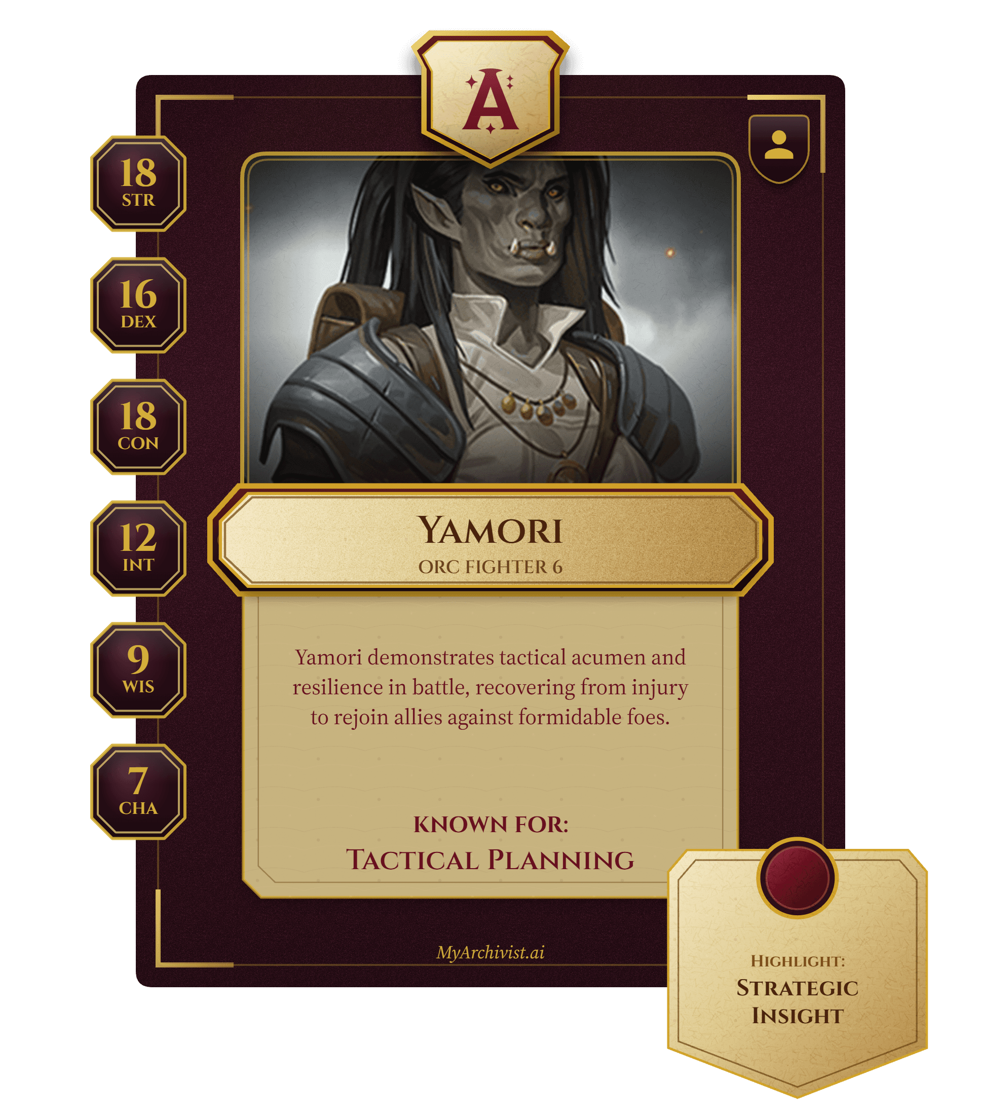 Yamori trading card - Character from The Broken Mind