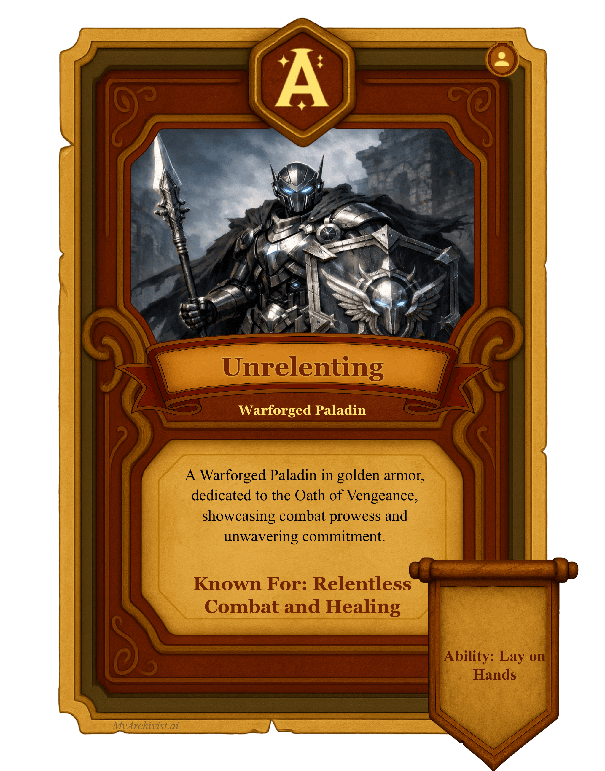 Unrelenting trading card - Character from Battle One-Shots