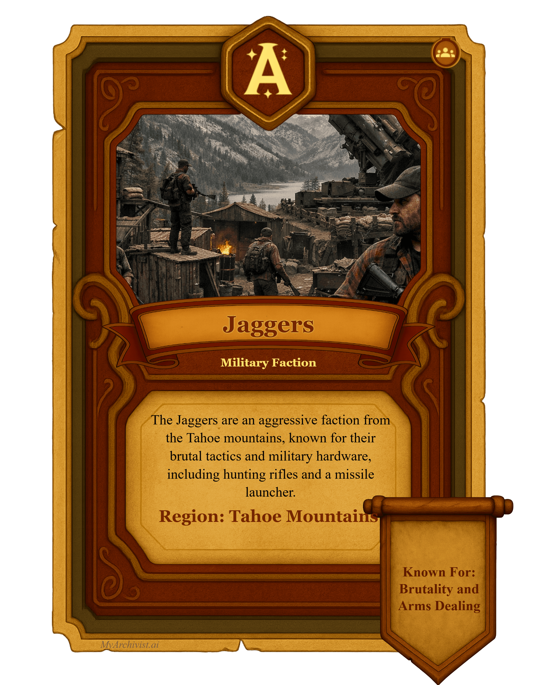 Jaggers trading card - Faction from Royal Flush