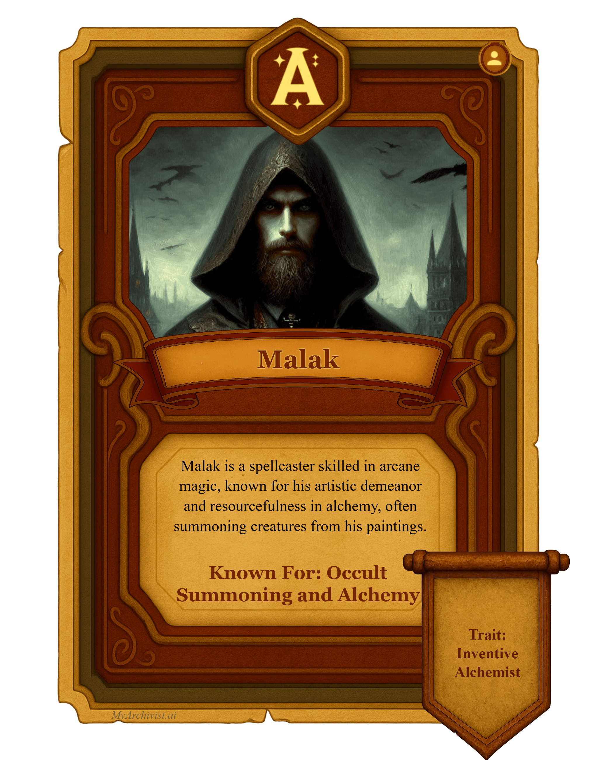 Malak trading card - Character from That Which Lurks in the Dark