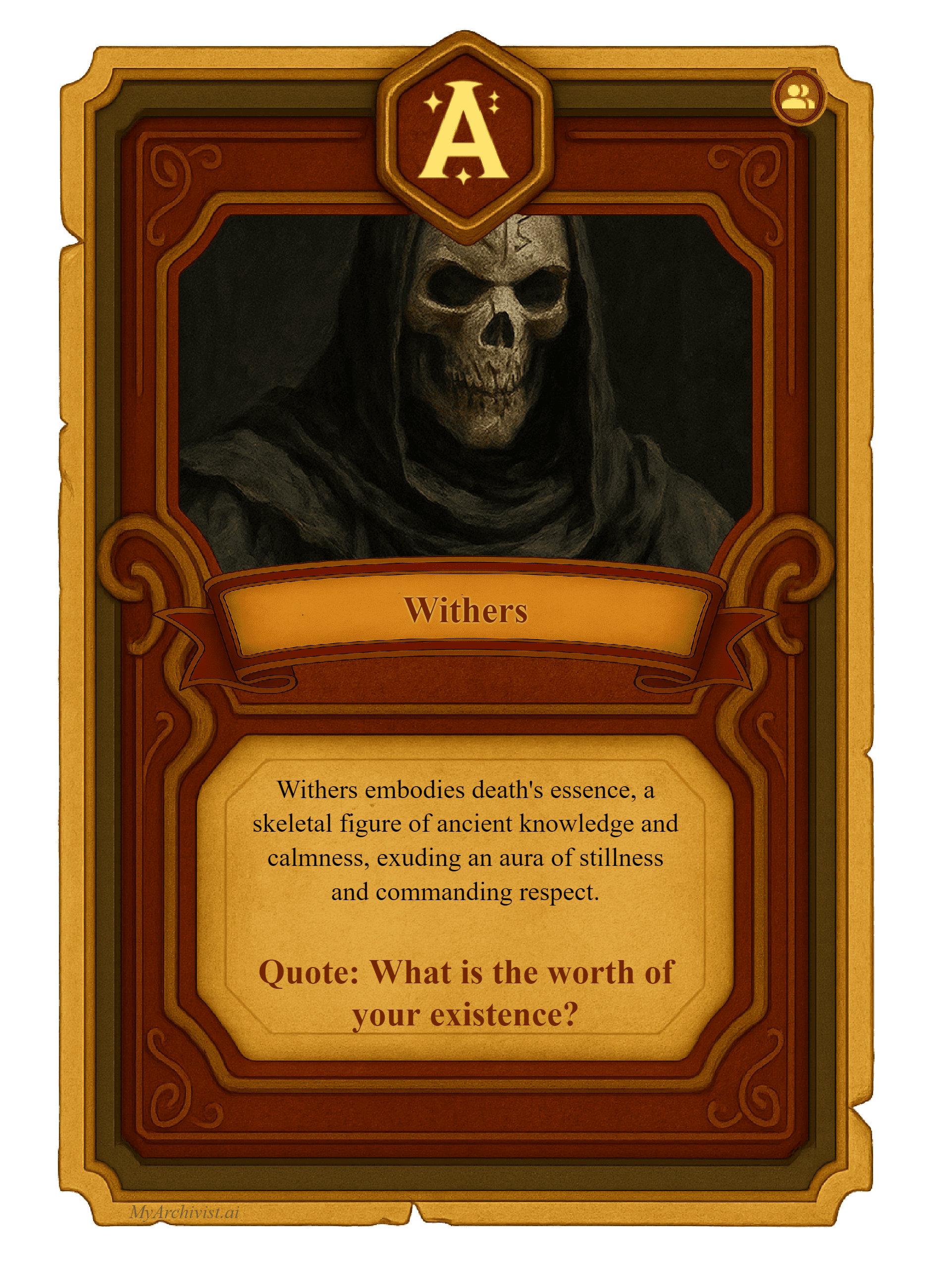Withers trading card - Character from Crysinthia