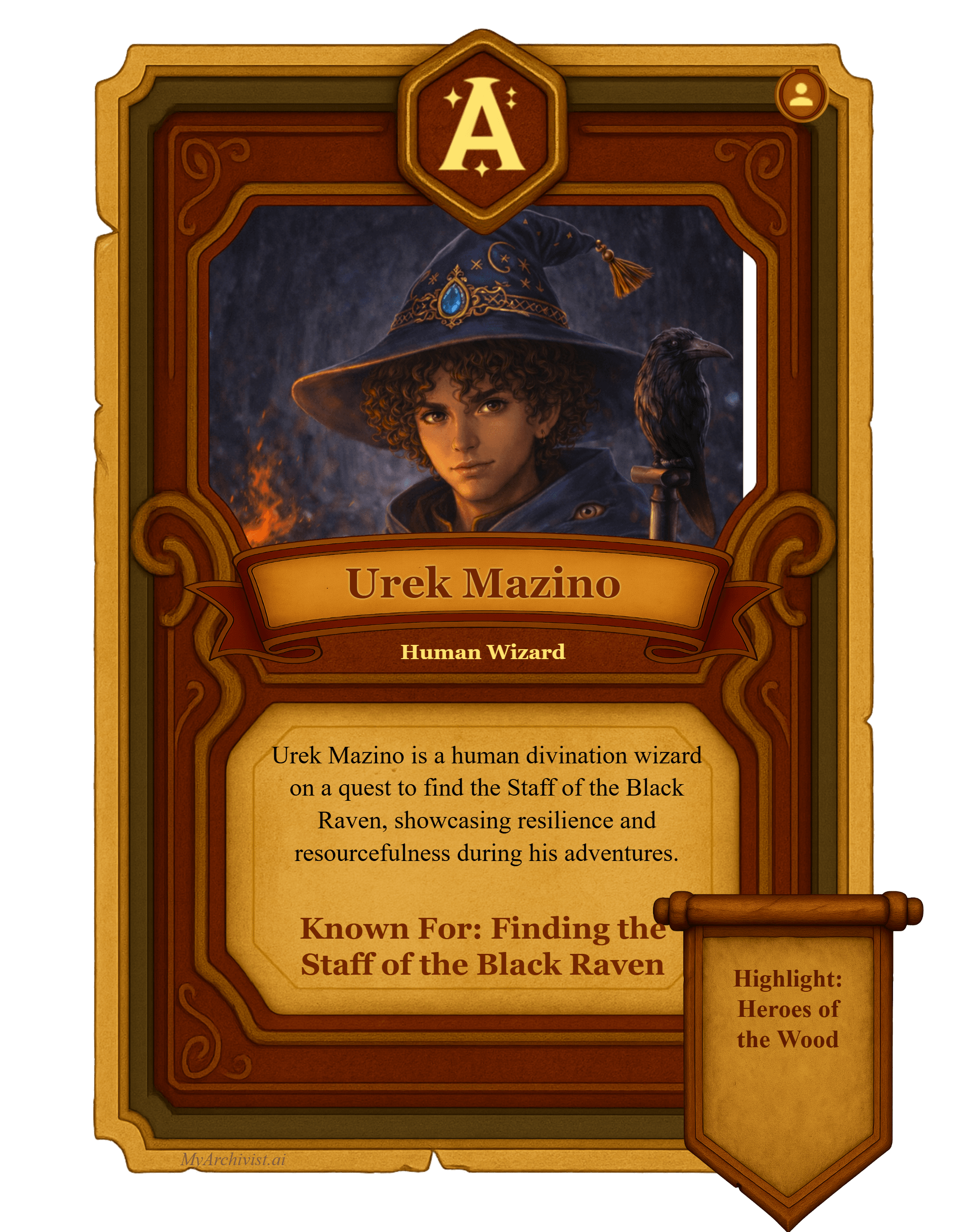 Urek Mazino trading card - Character from Scales of Tyranny
