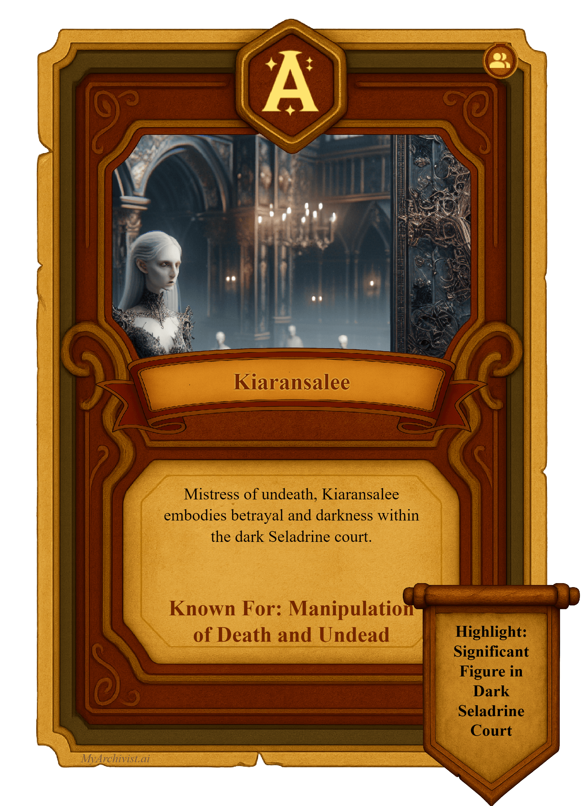Kiaransalee trading card - Character from Crysinthia