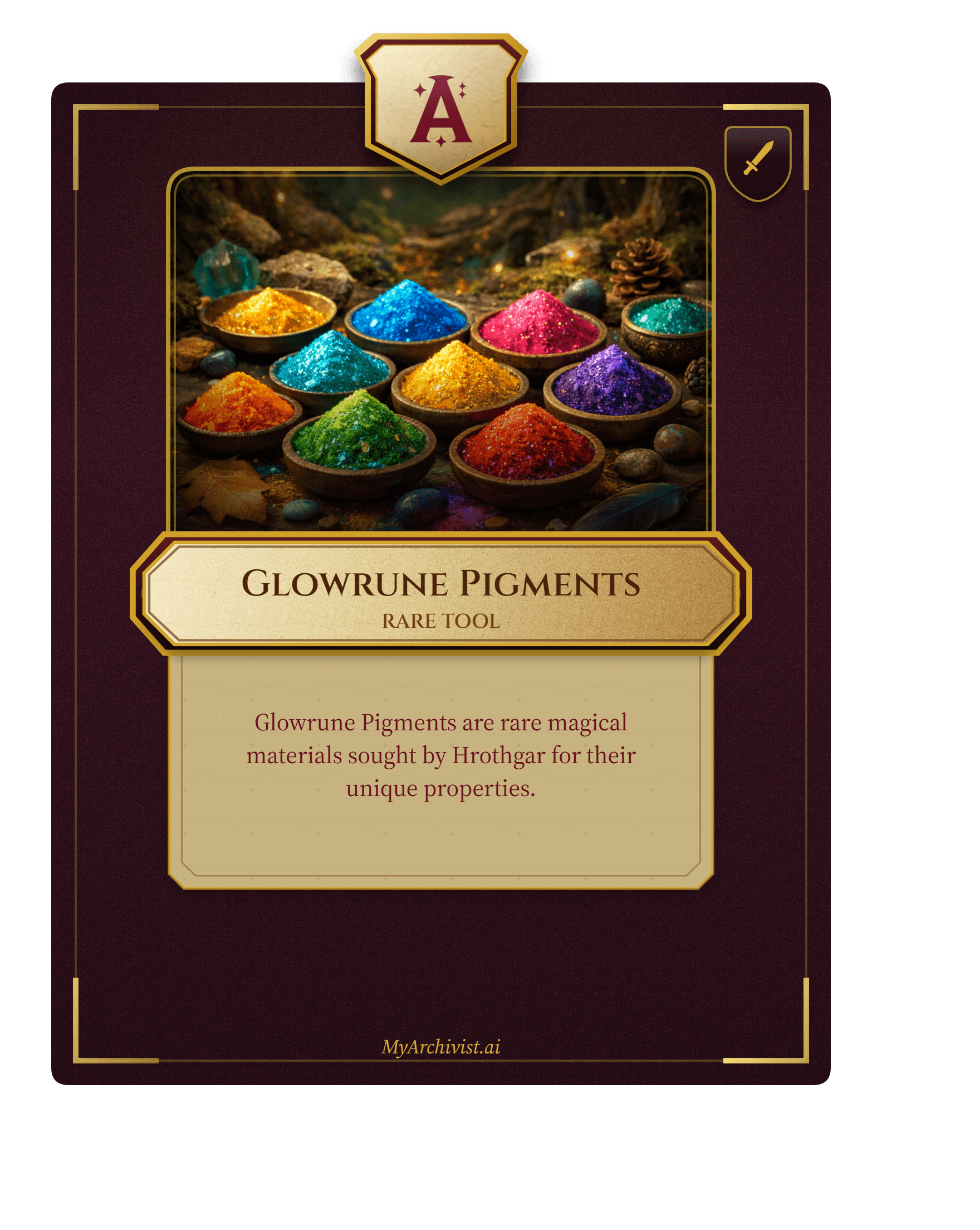 Glowrune Pigments trading card - Item from Storm Kings Thunder