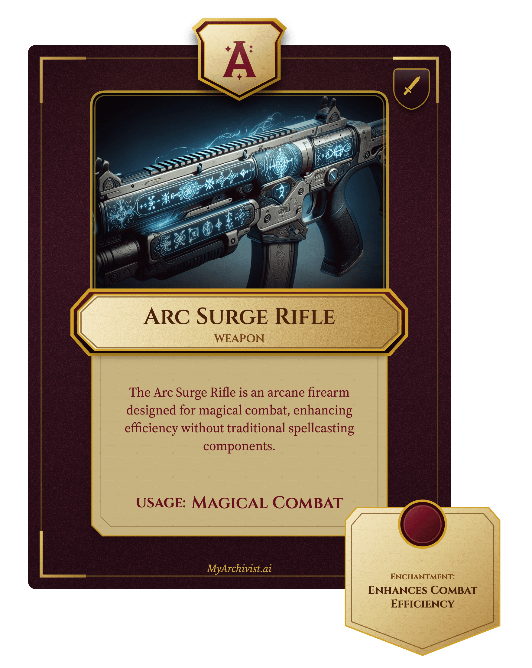 Arc Surge Rifle trading card - Item from Quest-o-Nomicon