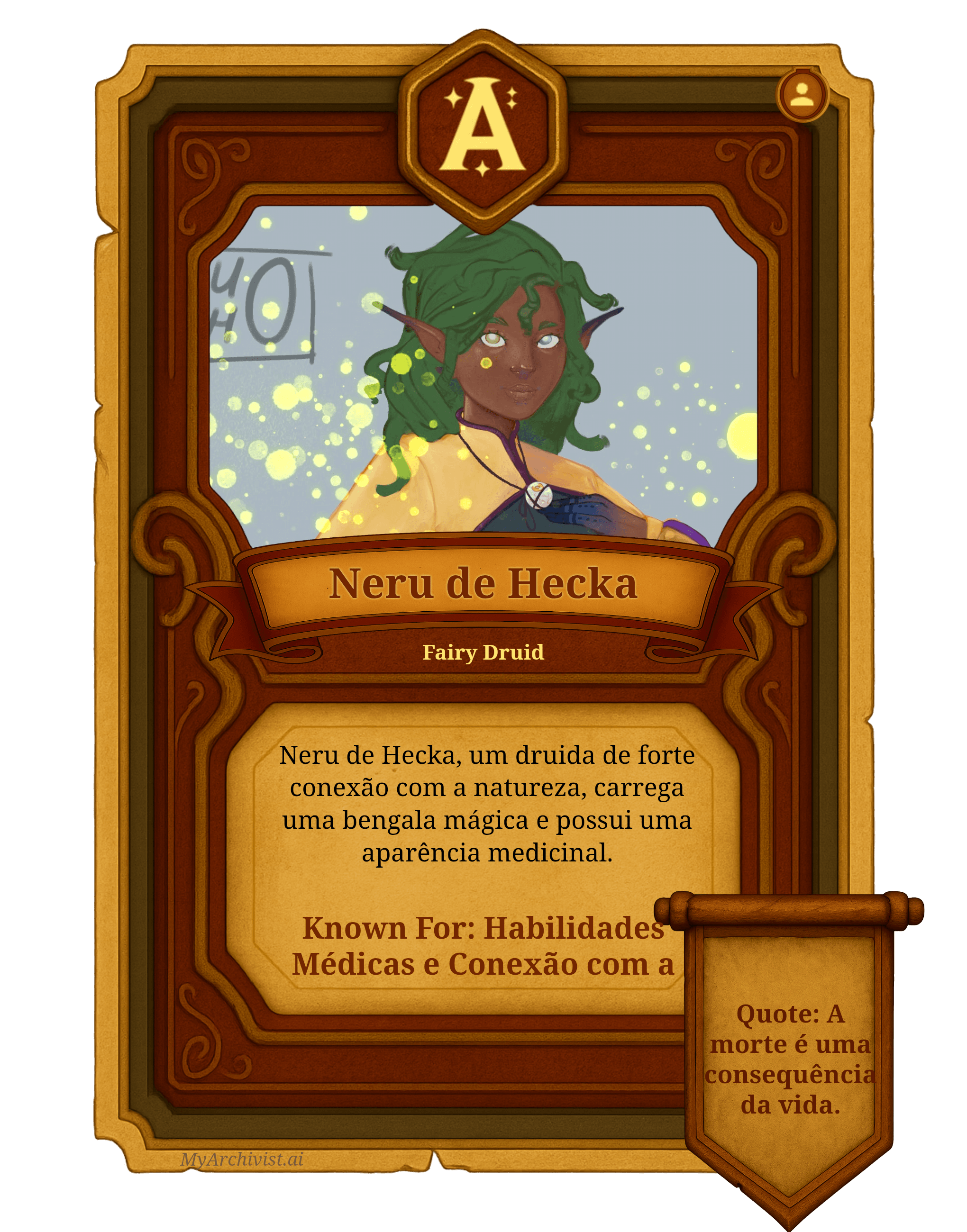 Neru de Hecka trading card - Character from Strahd: A história não contada