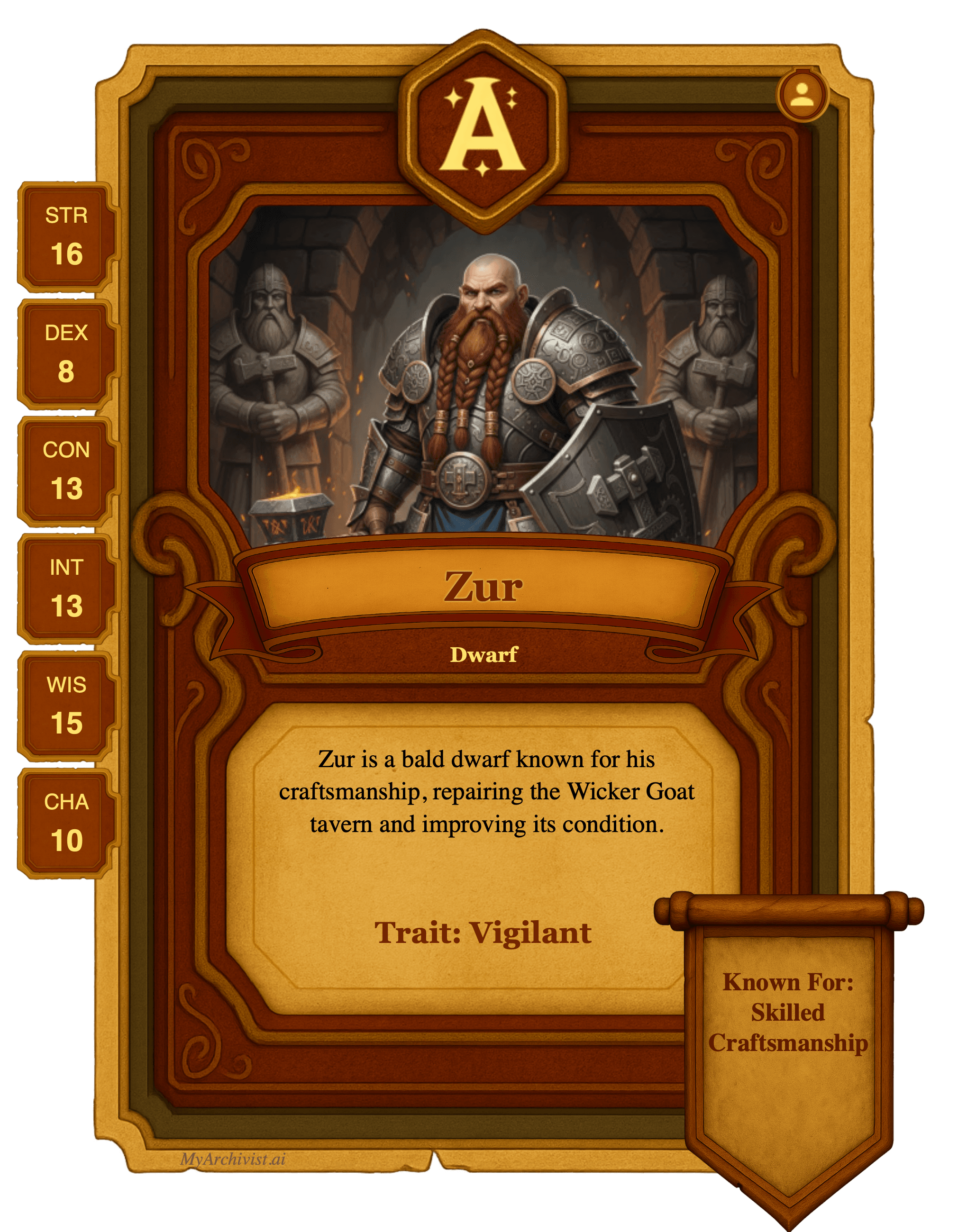 Zur trading card - Character from Ghosts of Saltmarsh