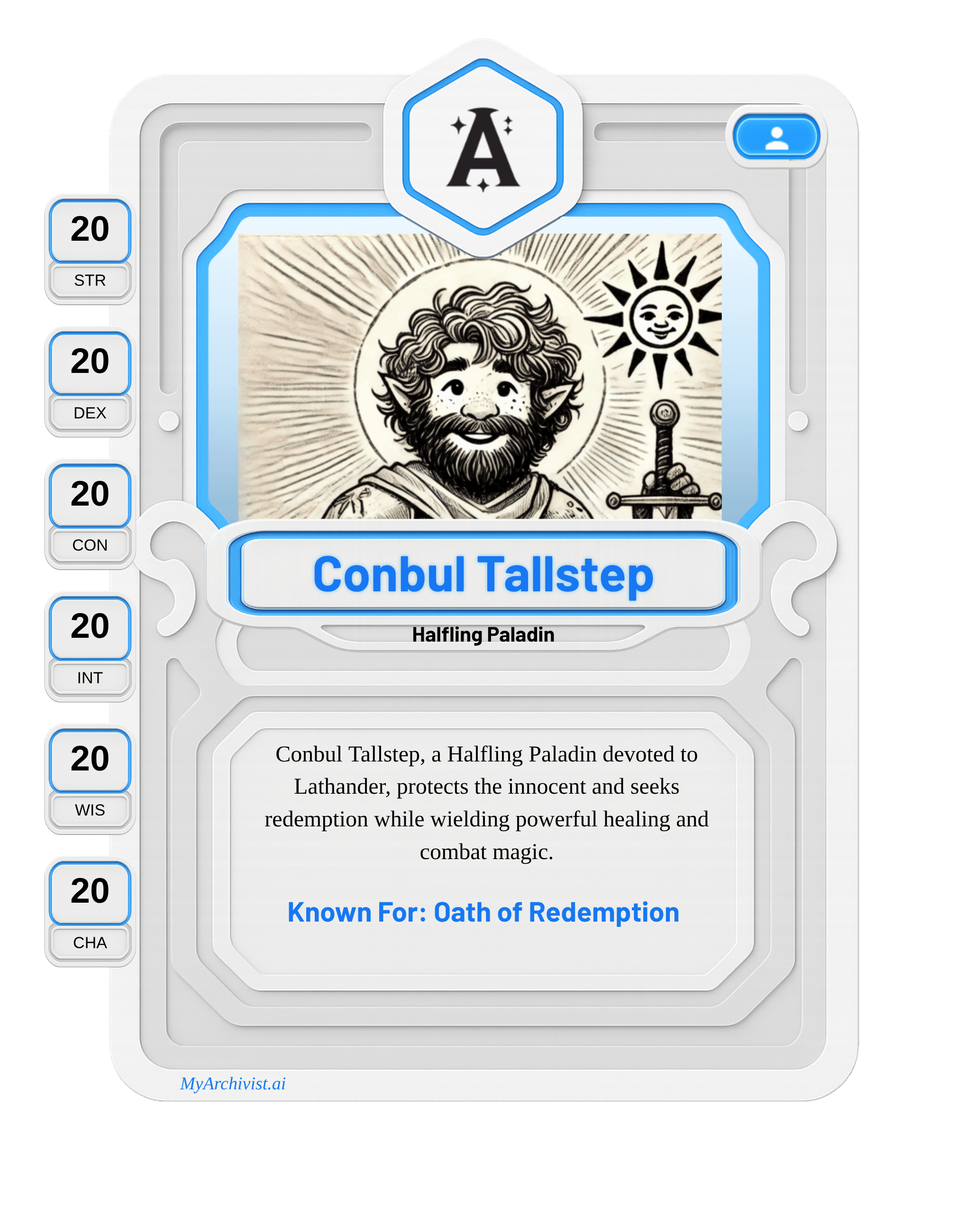 Conbul Tallstep trading card - Character from Borbill